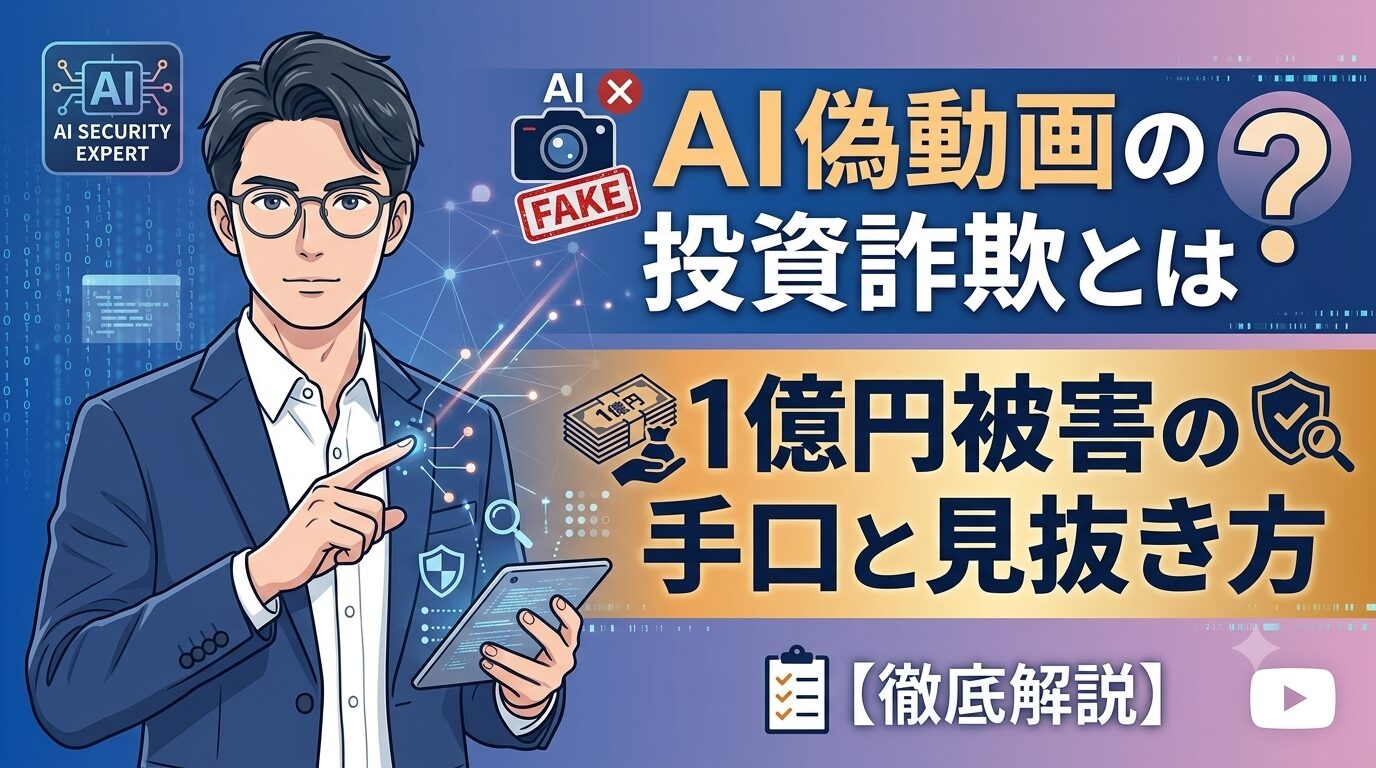 AI偽動画の投資詐欺とは？1億円被害の手口と見抜き方