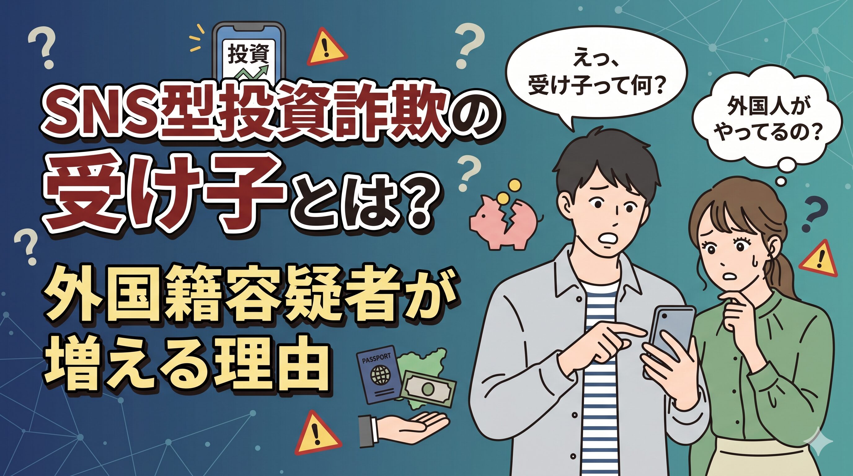 SNS型投資詐欺の受け子とは？外国籍容疑者が増える理由