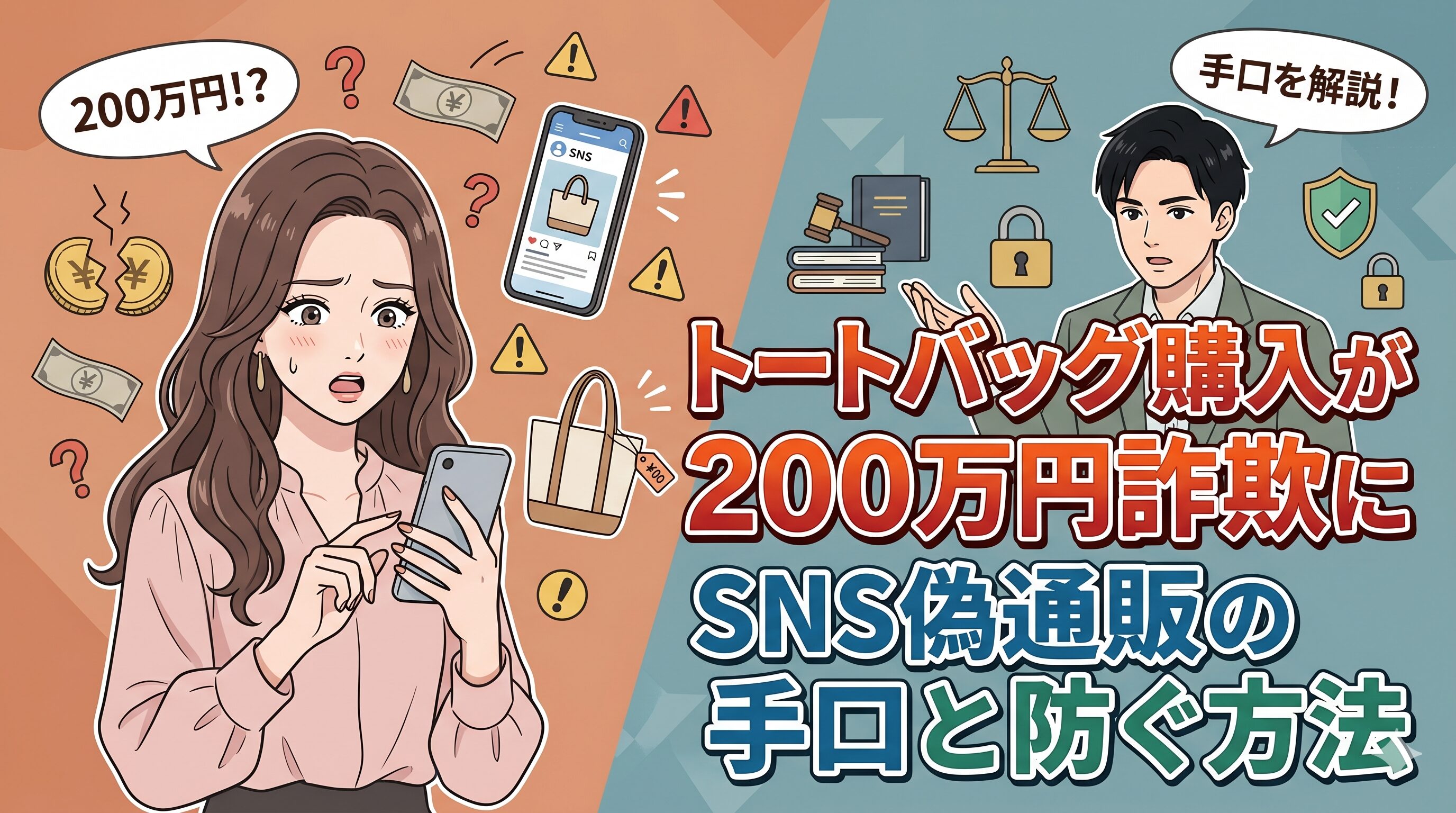 トートバッグ購入が200万円詐欺に｜SNS偽通販の手口と防ぐ方法