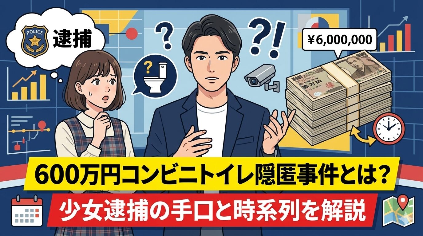 600万円コンビニトイレ隠匿事件とは？少女逮捕の手口と時系列を解説