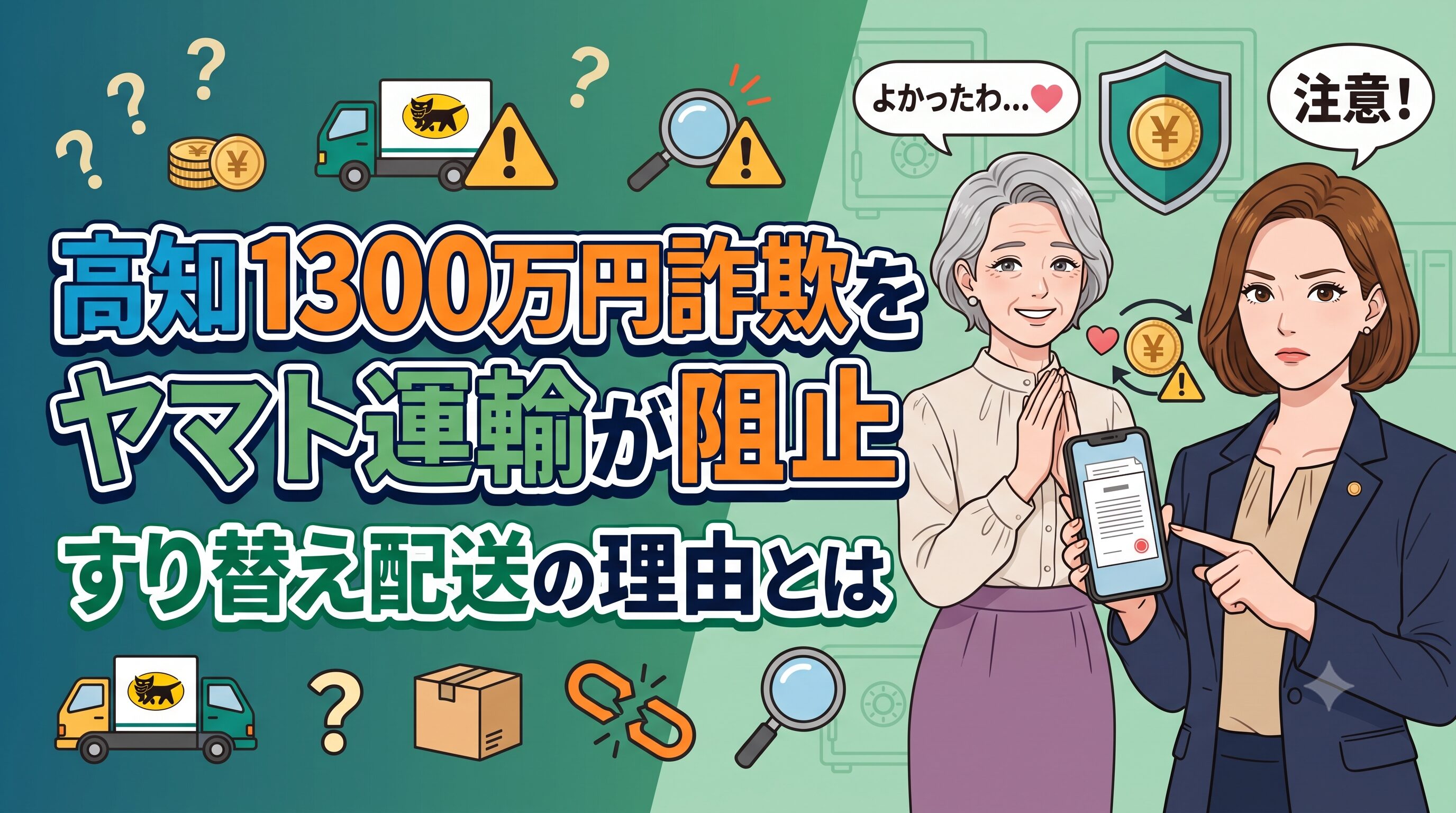 高知1300万円詐欺をヤマト運輸が阻止 すり替え配送の理由とは