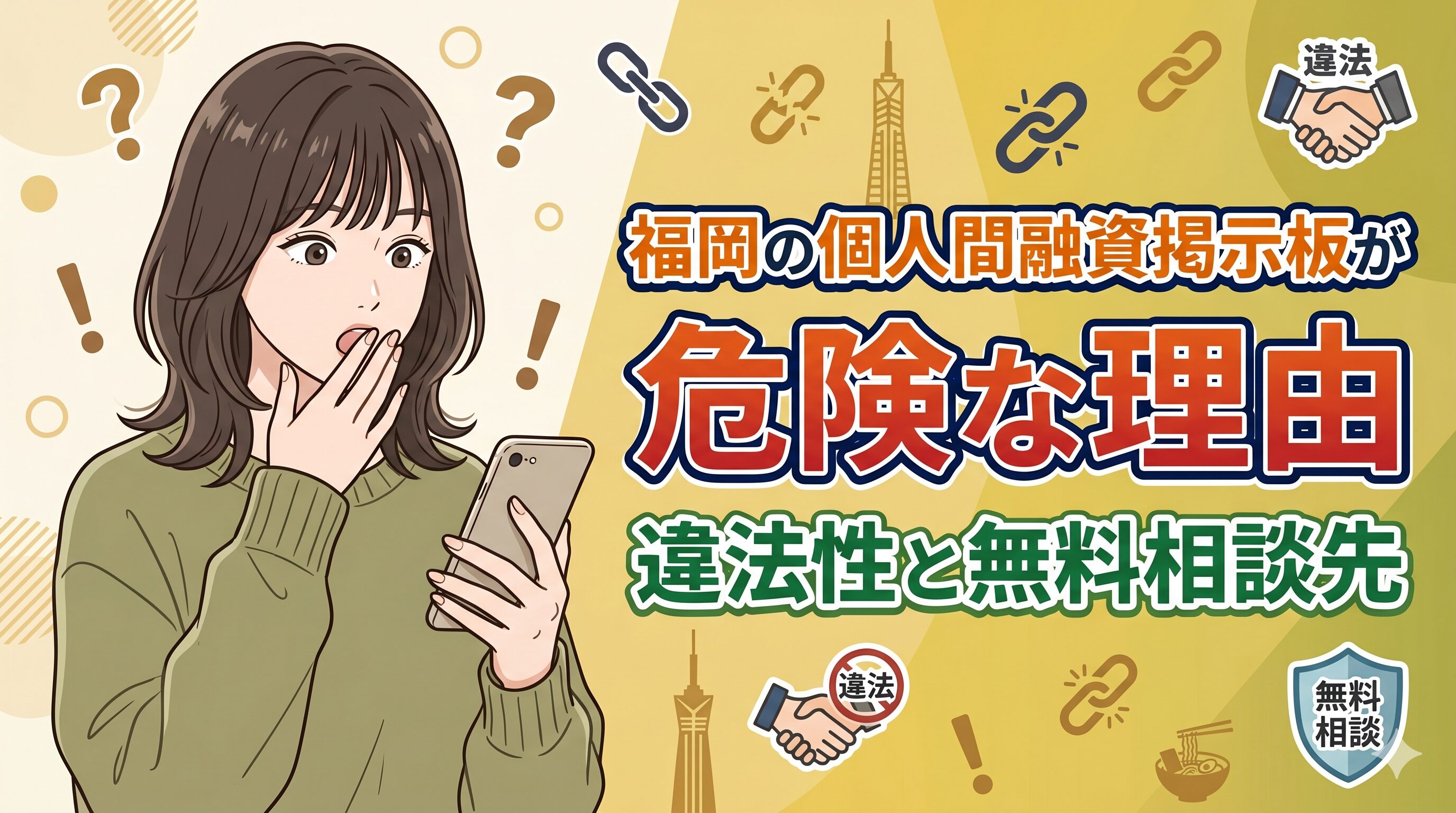 福岡の個人間融資掲示板が危険な理由｜違法性と無料相談先