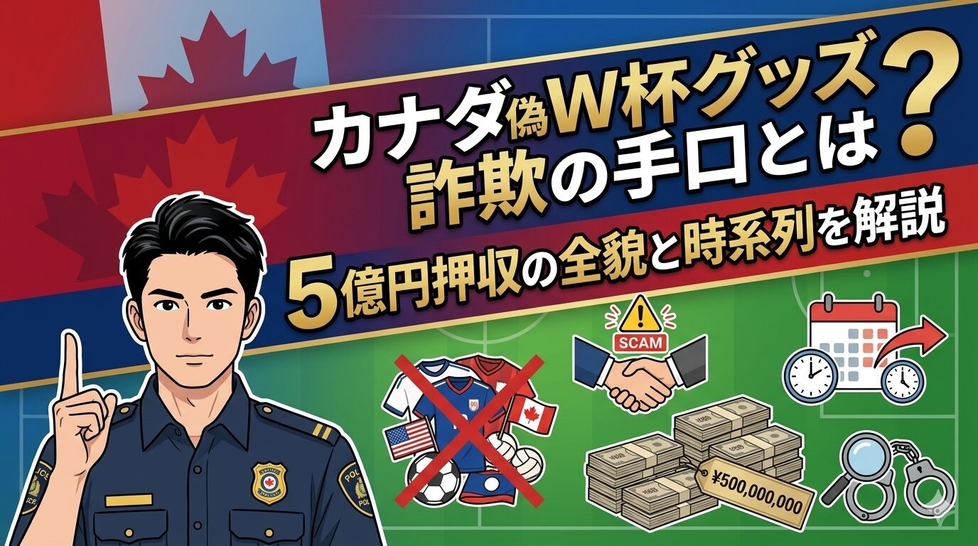 カナダ偽W杯グッズ詐欺の手口とは？5億円押収の全貌と時系列を解説