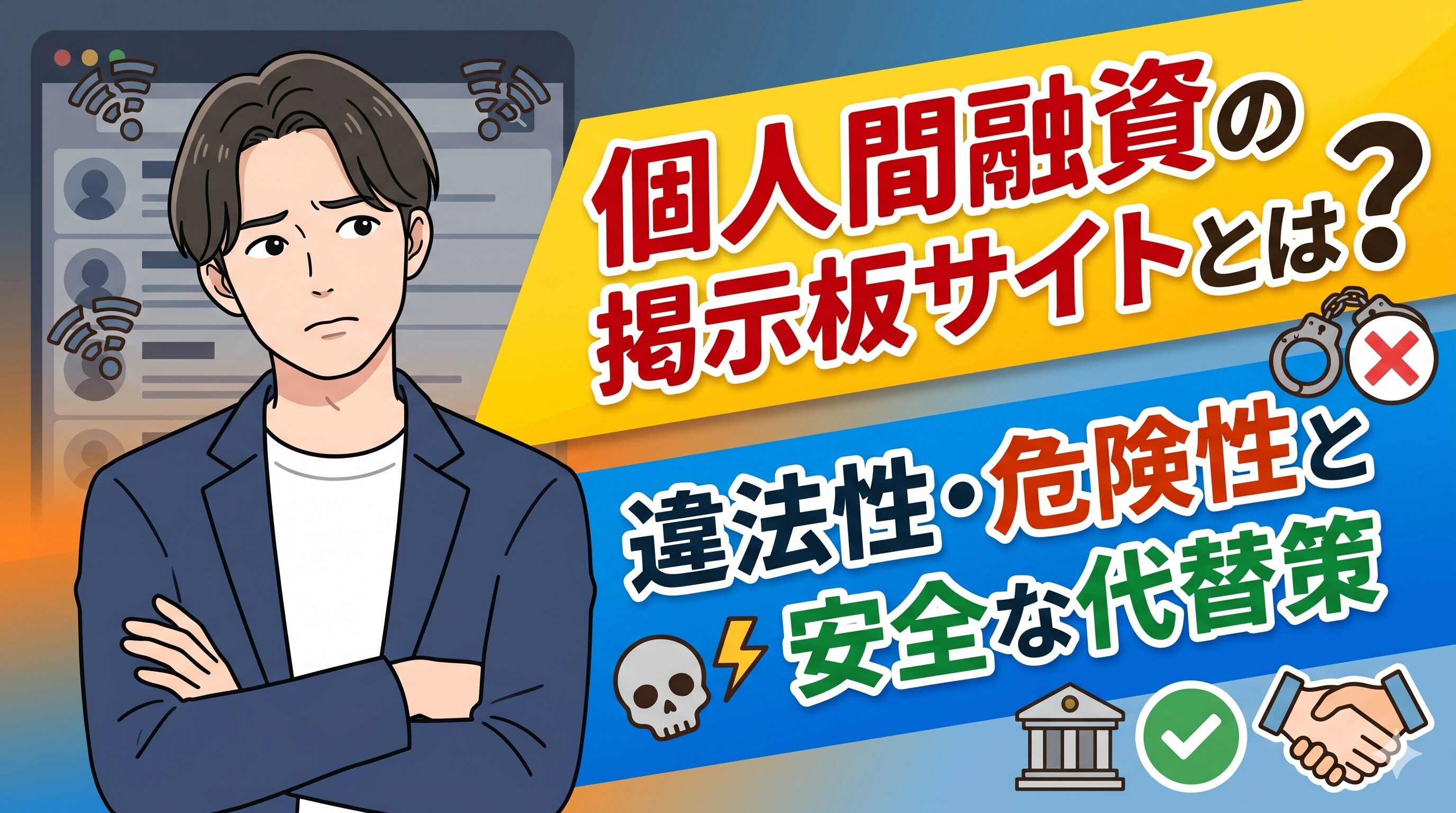 個人間融資の掲示板サイトとは？違法性・危険性と安全な代替策