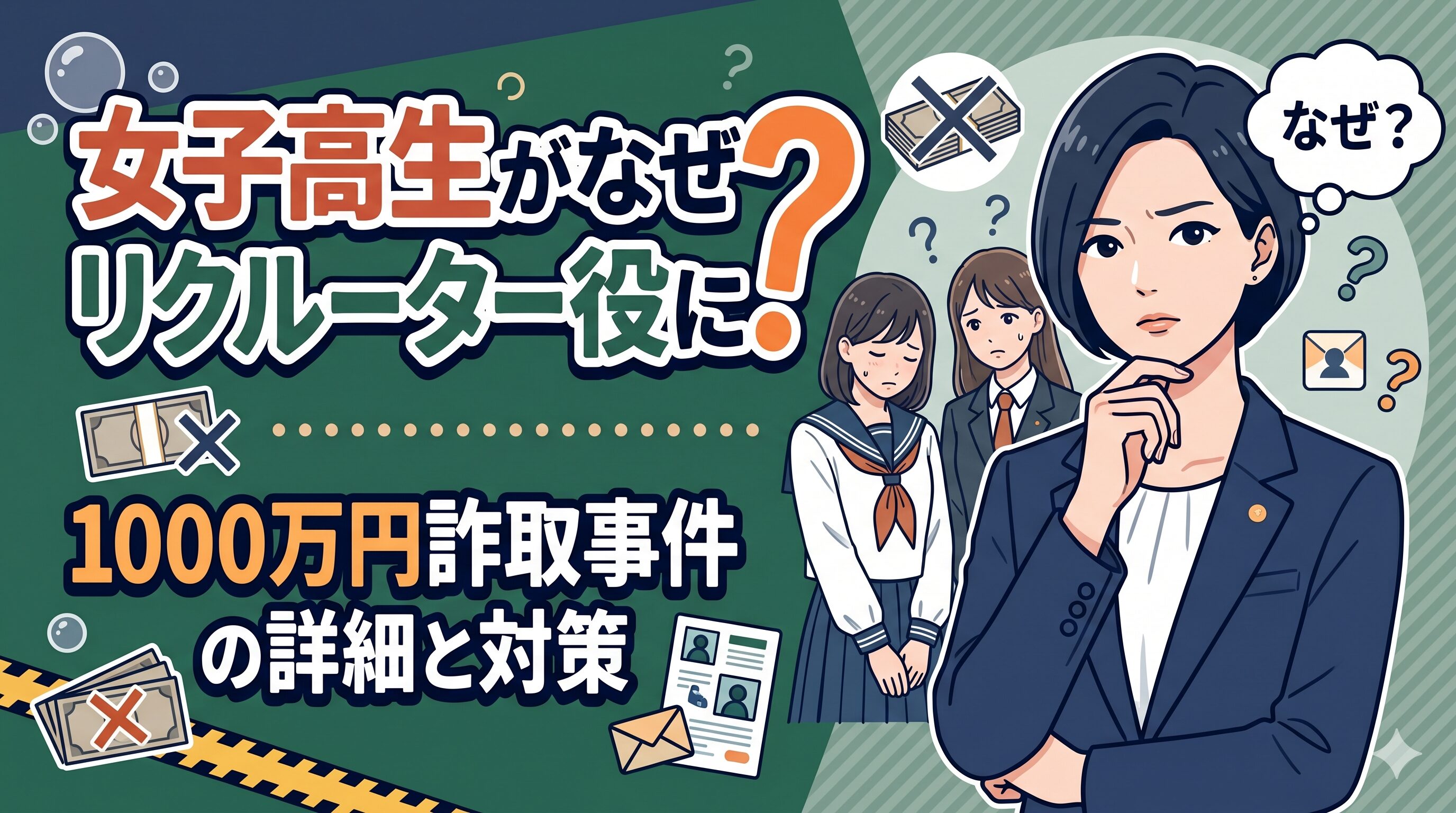 女子高生がなぜリクルーター役に？1000万円詐取事件の詳細と対策