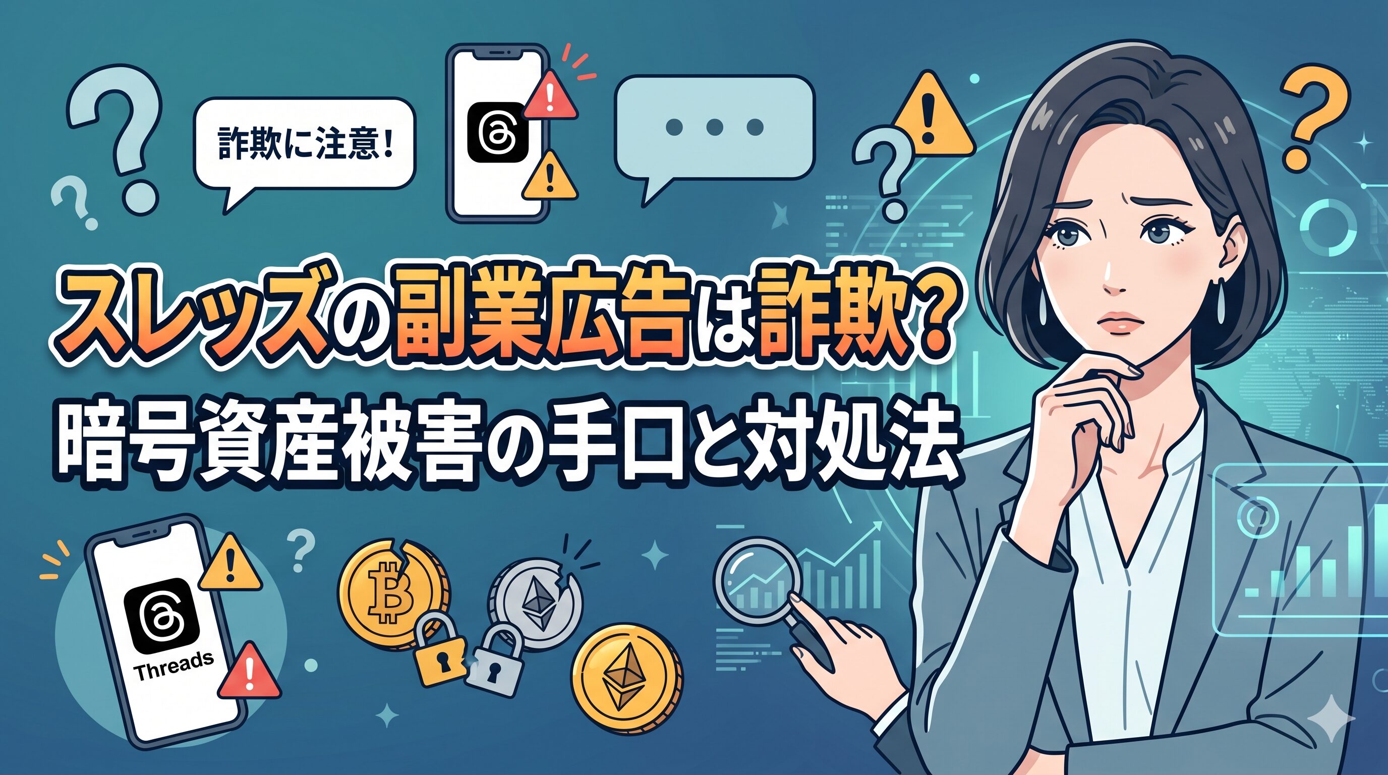 スレッズの副業広告は詐欺？暗号資産被害の手口と対処法