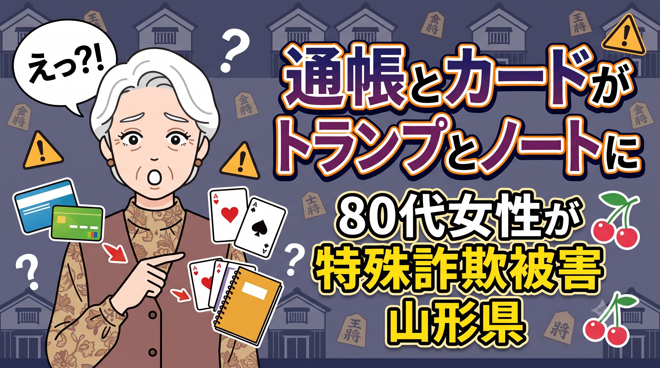 通帳とカードがトランプとノートに 80代女性が特殊詐欺被害 山形県