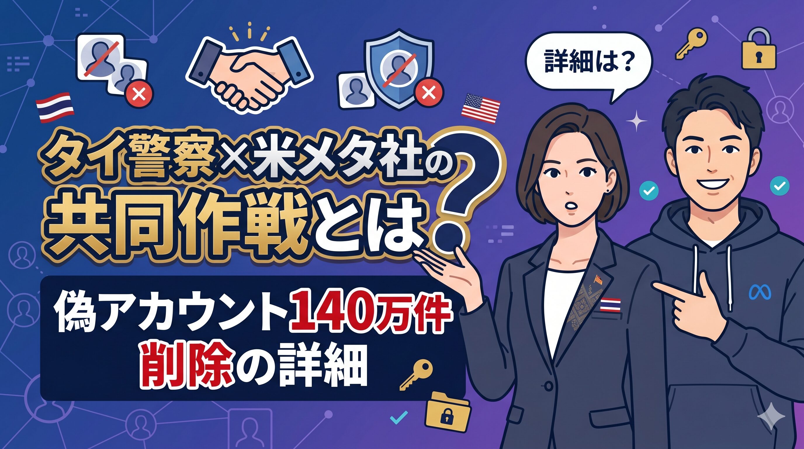 タイ警察×米メタ社の共同作戦とは？偽アカウント140万件削除の詳細