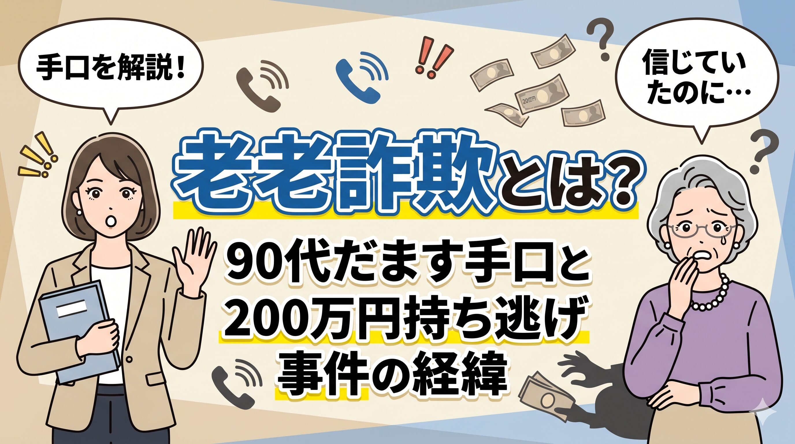 老老詐欺とは？90代だます手口と200万円持ち逃げ事件の経緯