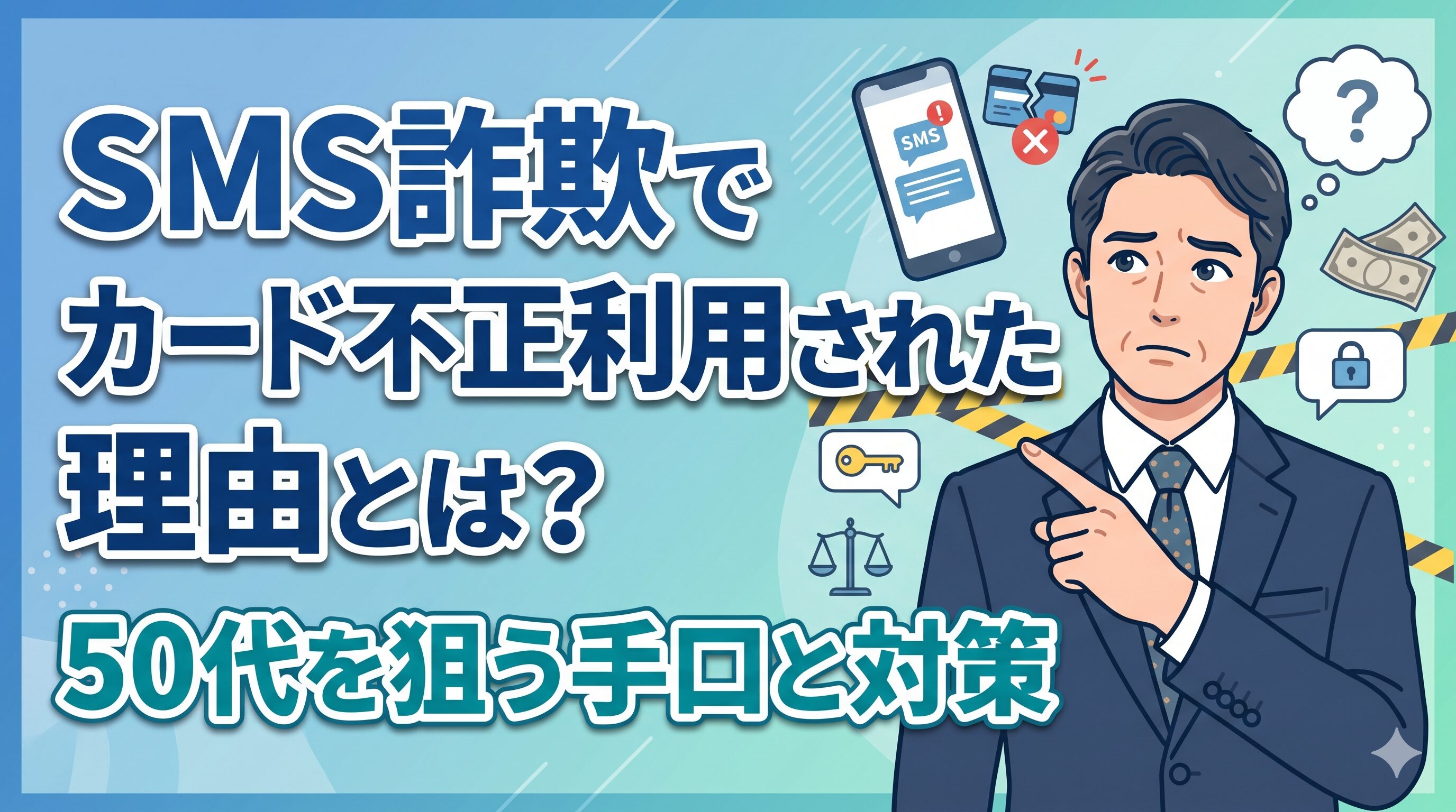 SMS詐欺でカード不正利用された理由とは？50代を狙う手口と対策
