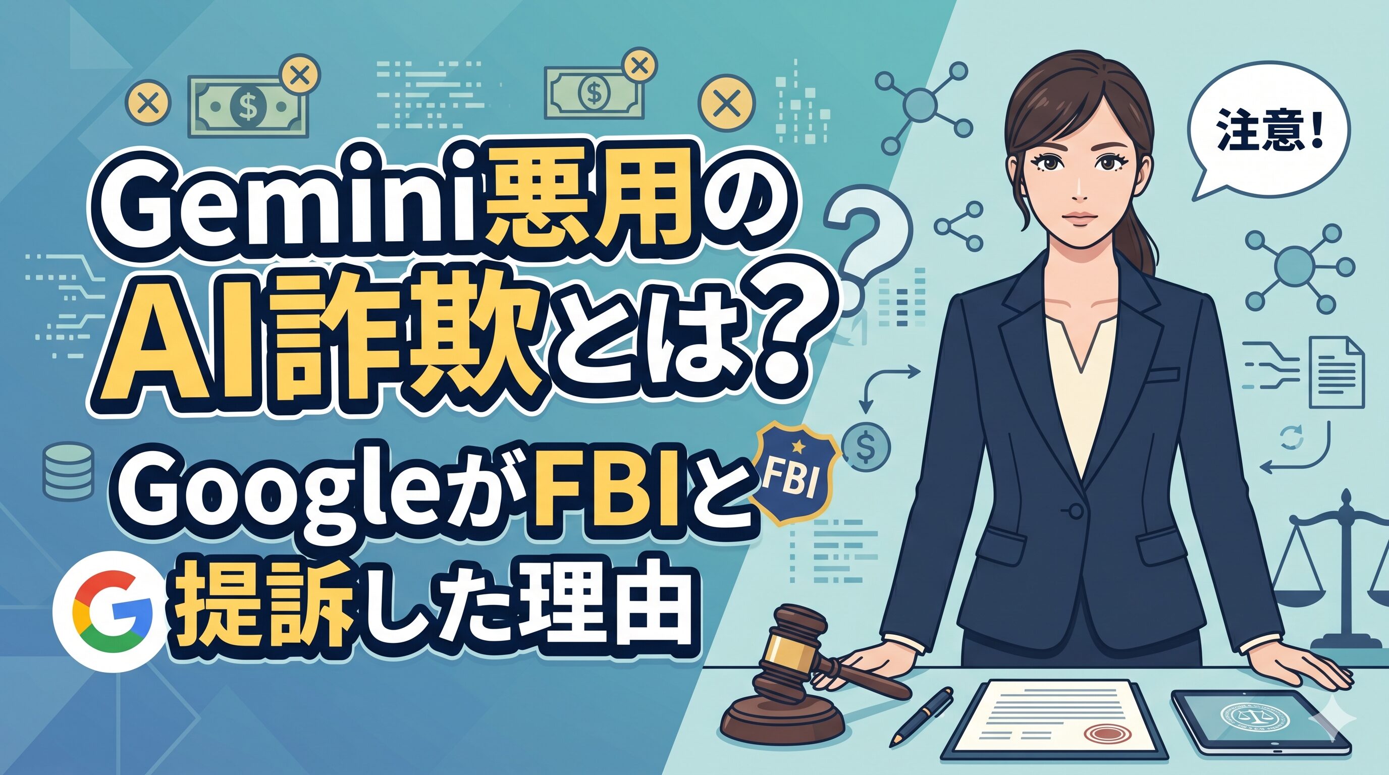 Gemini悪用のAI詐欺とは？GoogleがFBIと提訴した理由
