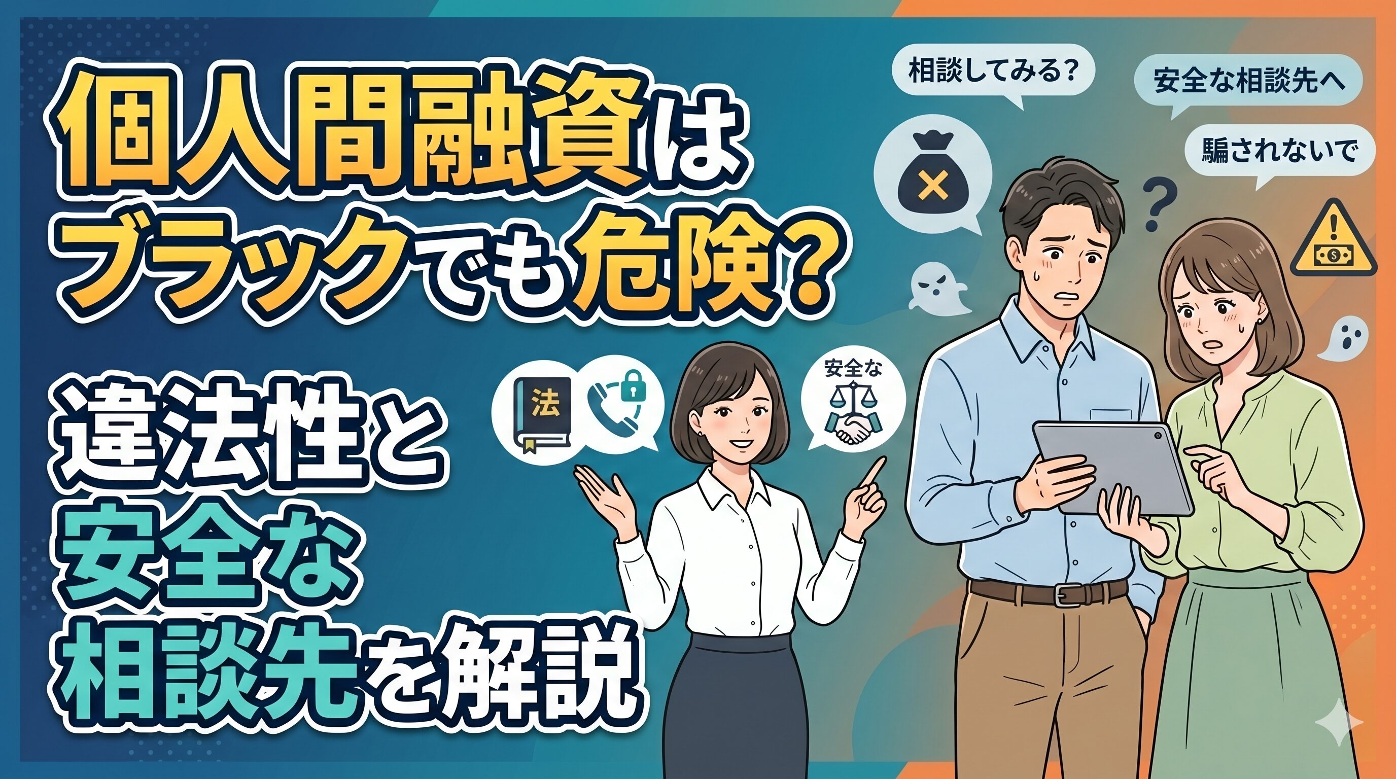 個人間融資はブラックでも危険？違法性と安全な相談先を解説