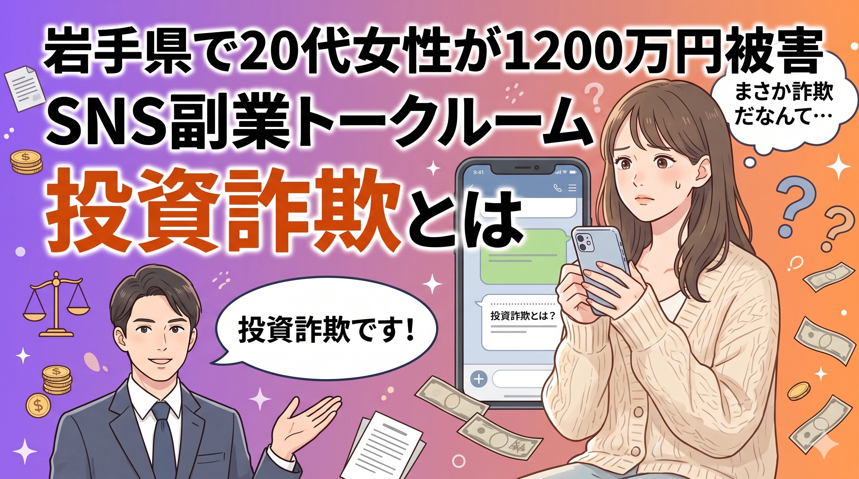 岩手県で20代女性が1200万円被害　SNS副業トークルーム投資詐欺とは