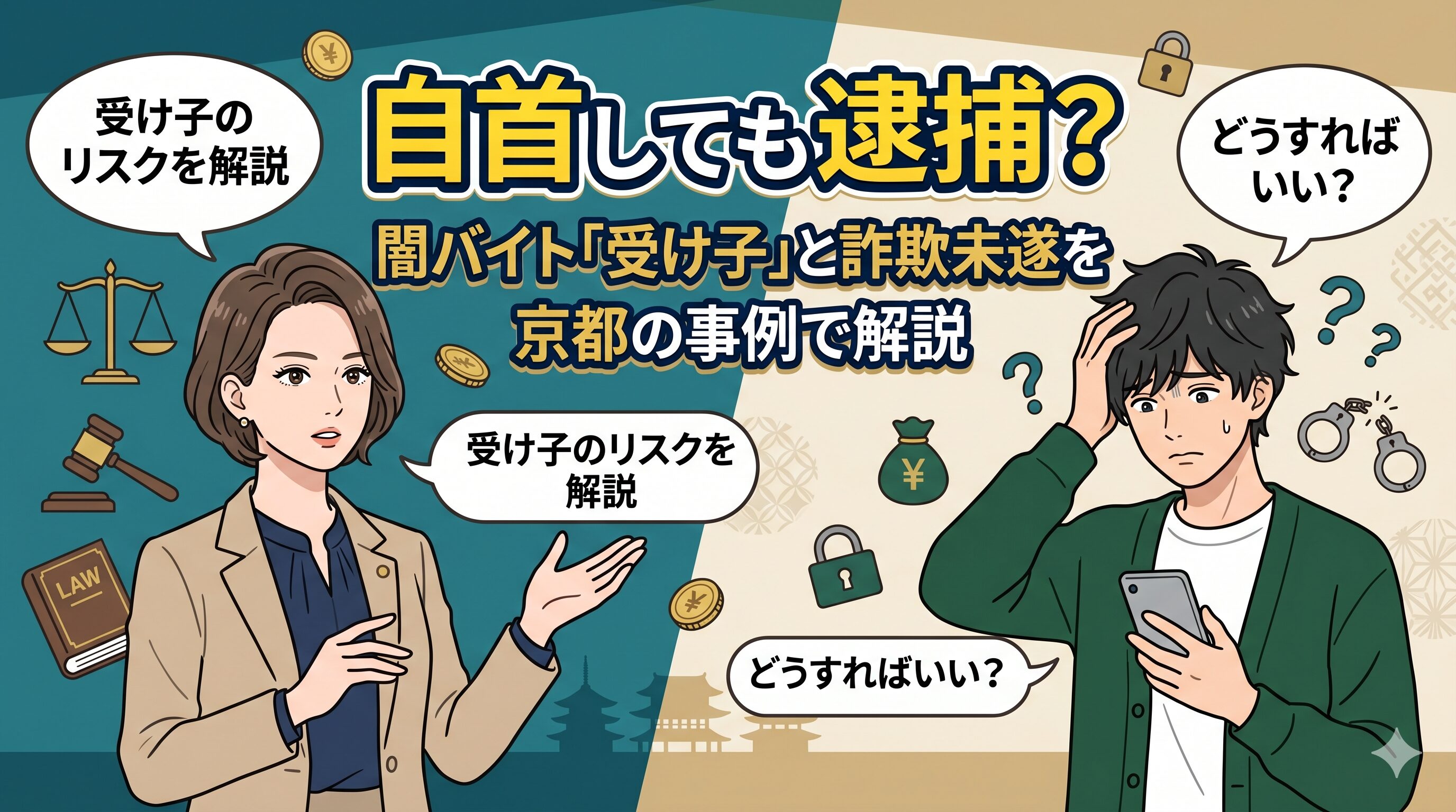 自首しても逮捕？闇バイト「受け子」と詐欺未遂を京都の事例で解説