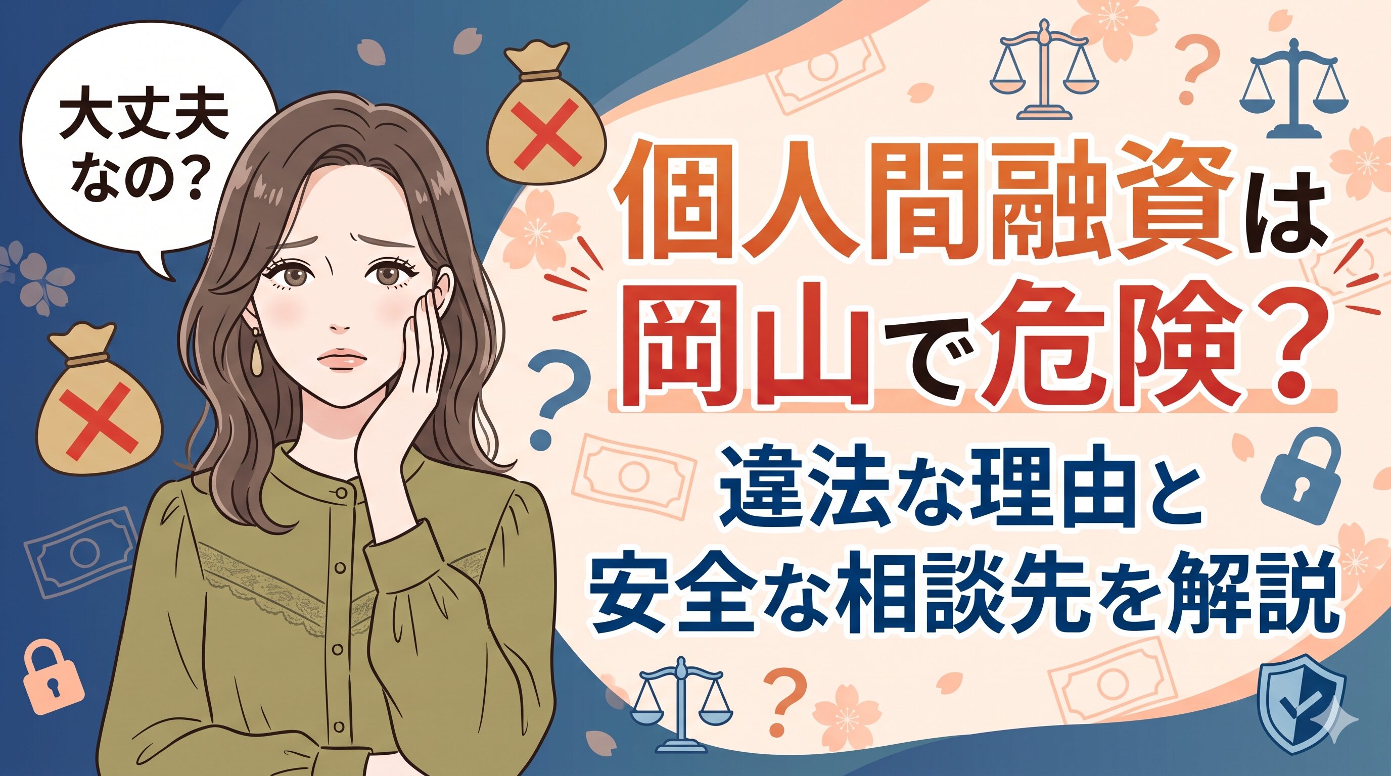 個人間融資は岡山で危険？違法な理由と安全な相談先を解説