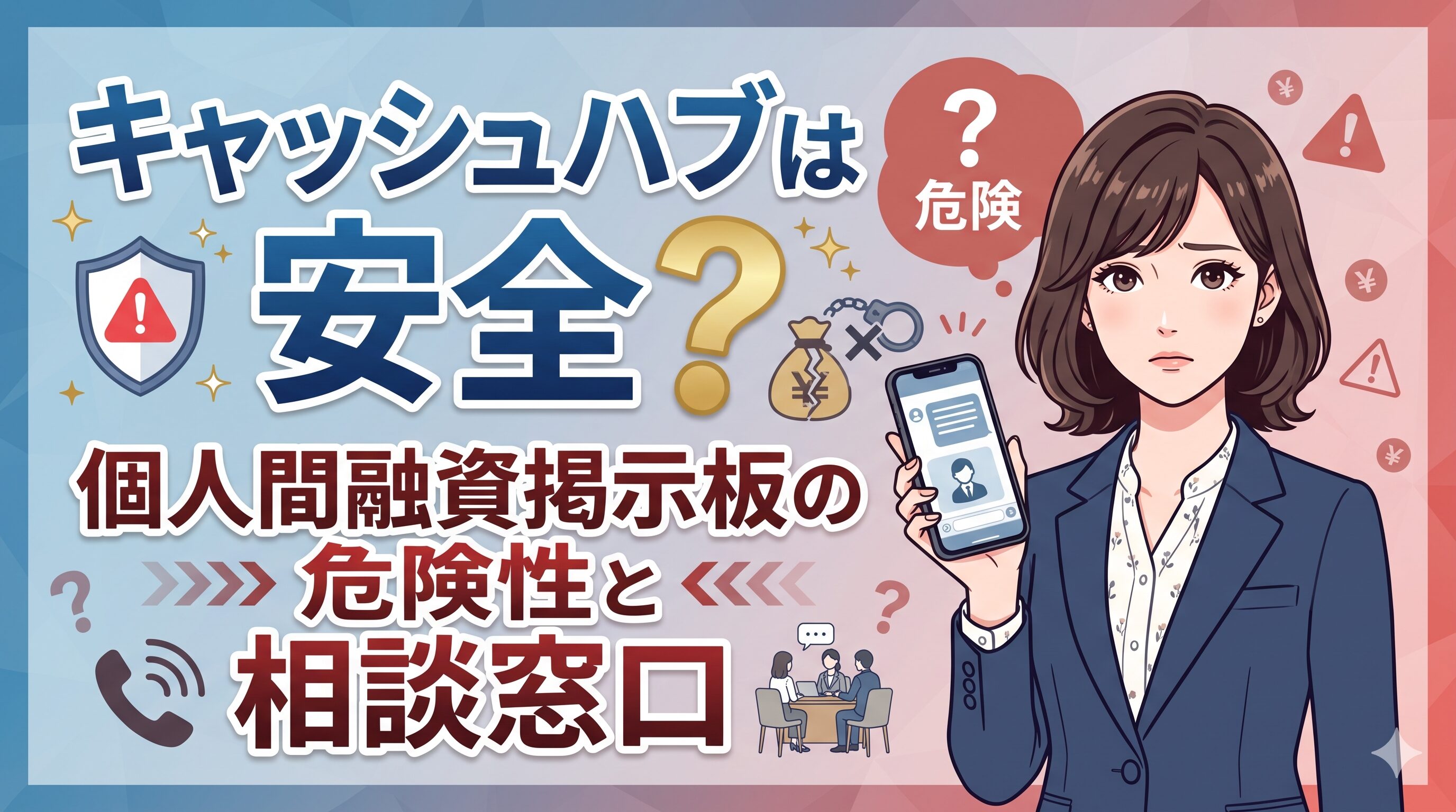 キャッシュハブは安全？個人間融資掲示板の危険性と相談窓口