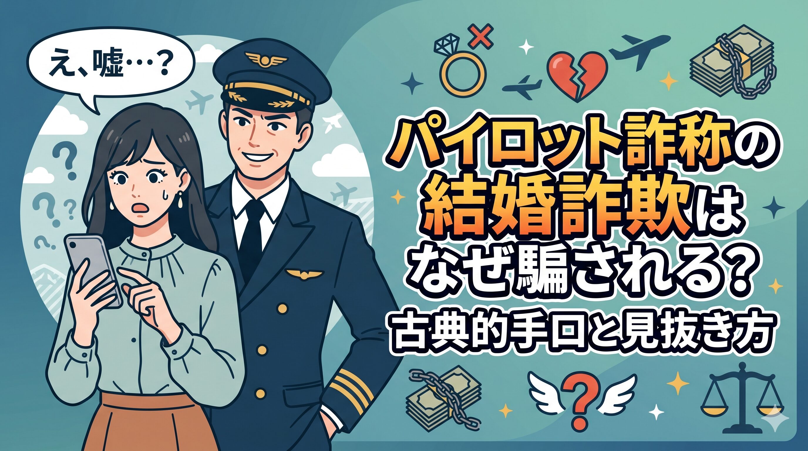 パイロット詐称の結婚詐欺はなぜ騙される？古典的手口と見抜き方