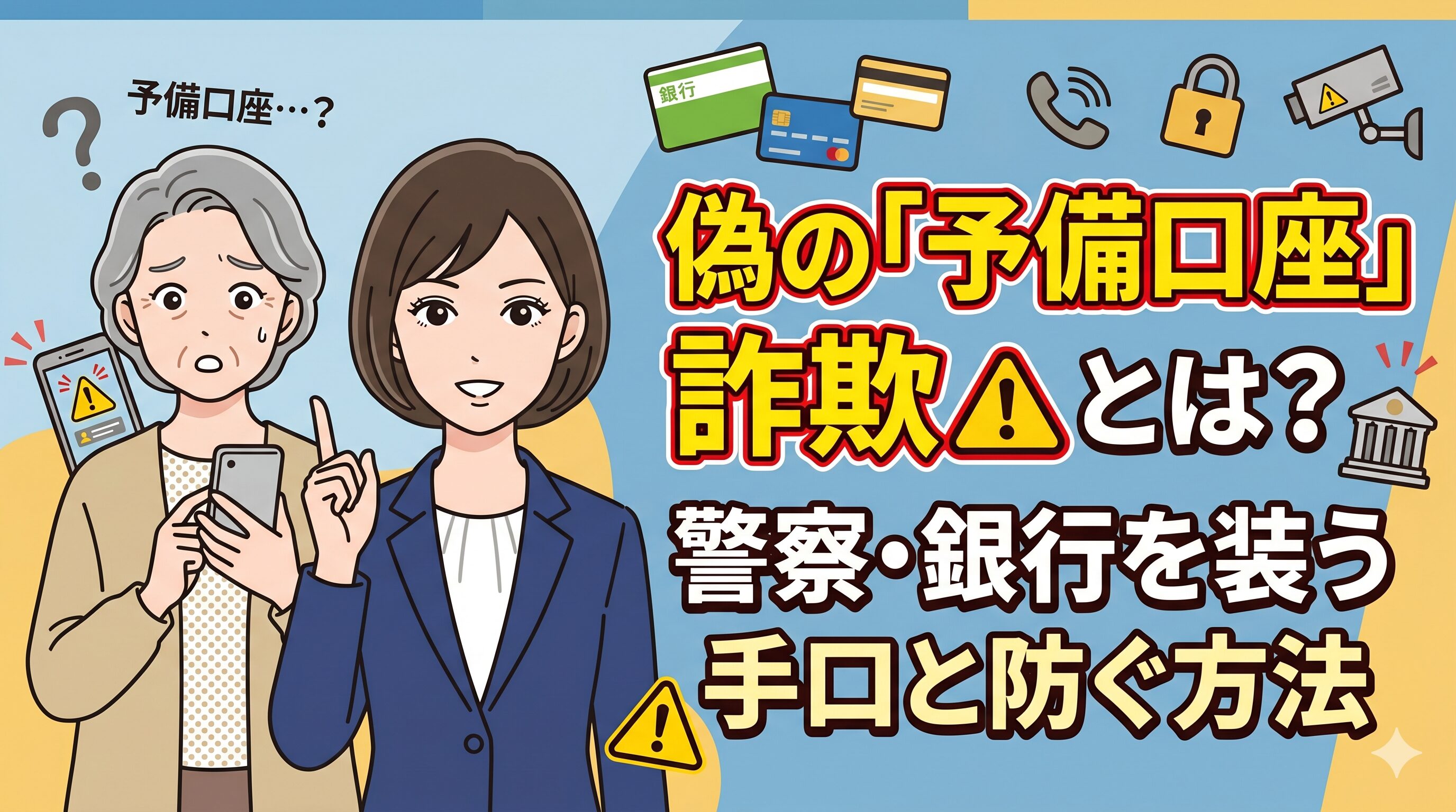 偽の「予備口座」詐欺とは？警察・銀行を装う手口と防ぐ方法