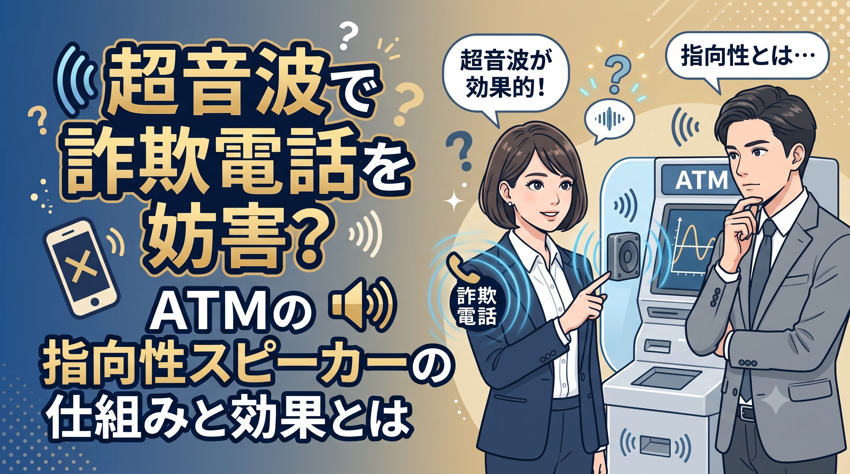 超音波で詐欺電話を妨害？ATMの指向性スピーカーの仕組みと効果とは