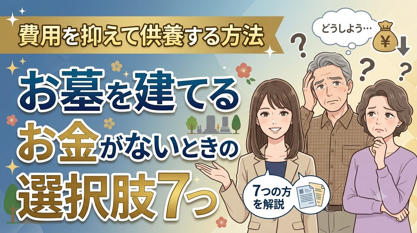 お墓を建てるお金がないときの選択肢7つ｜費用を抑えて供養する方法