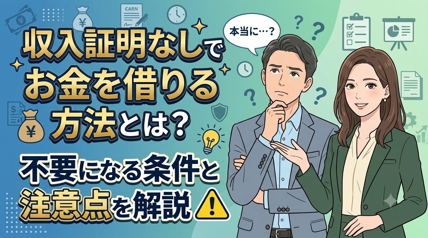 収入証明なしでお金を借りる方法とは？不要になる条件と注意点を解説