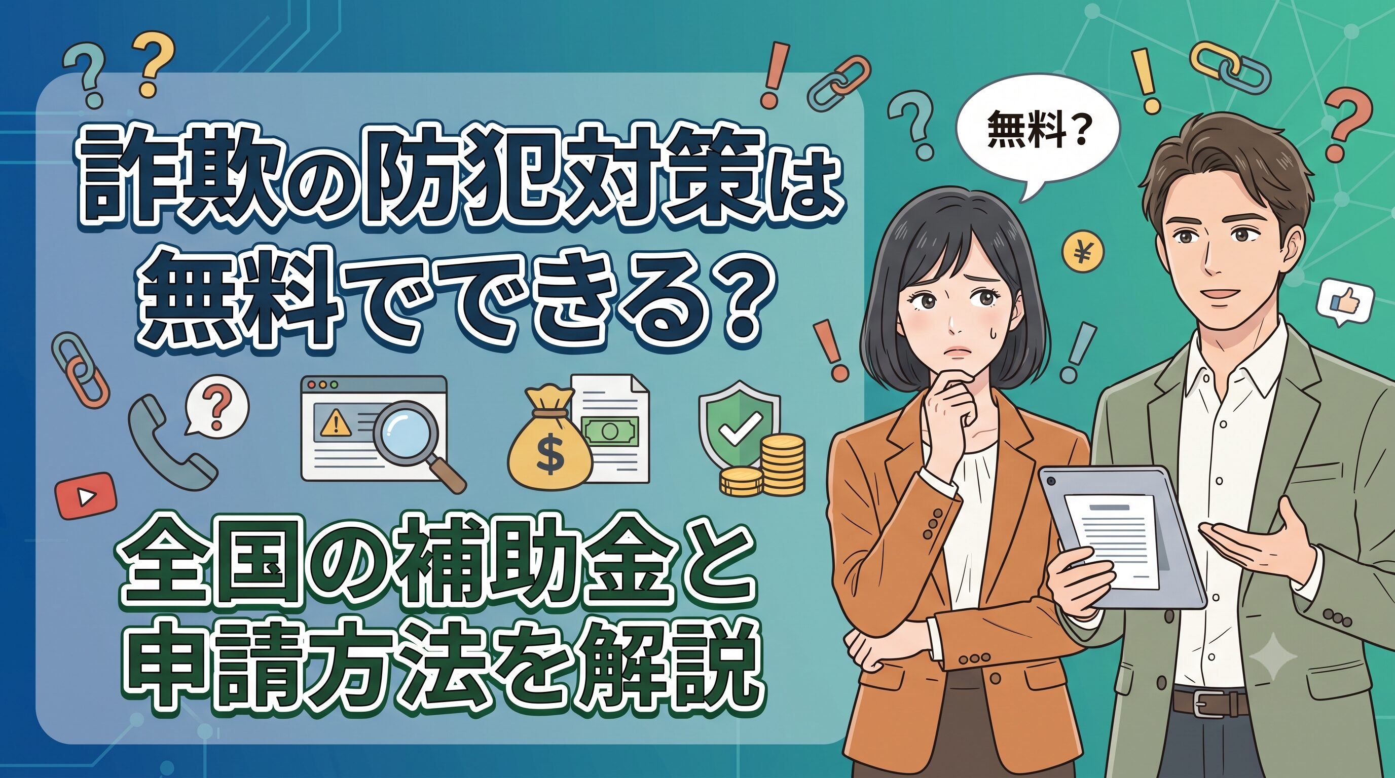 詐欺の防犯対策は無料でできる？全国の補助金と申請方法を解説