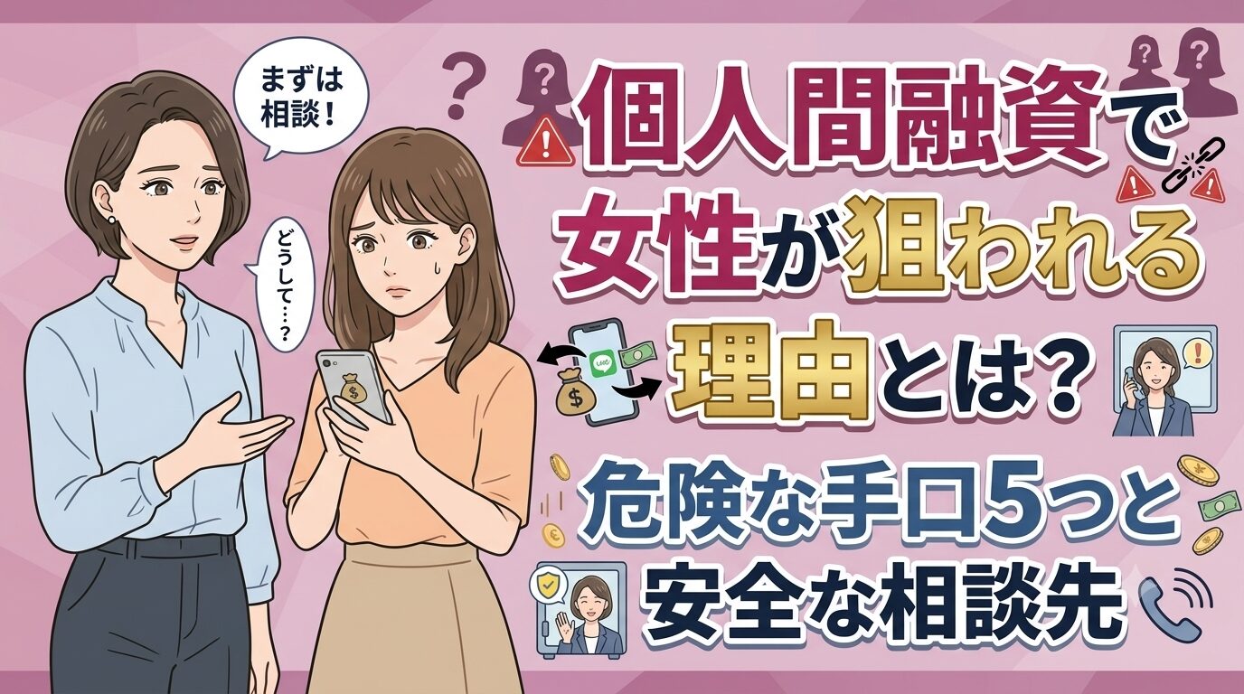 個人間融資で女性が狙われる理由とは？危険な手口5つと安全な相談先