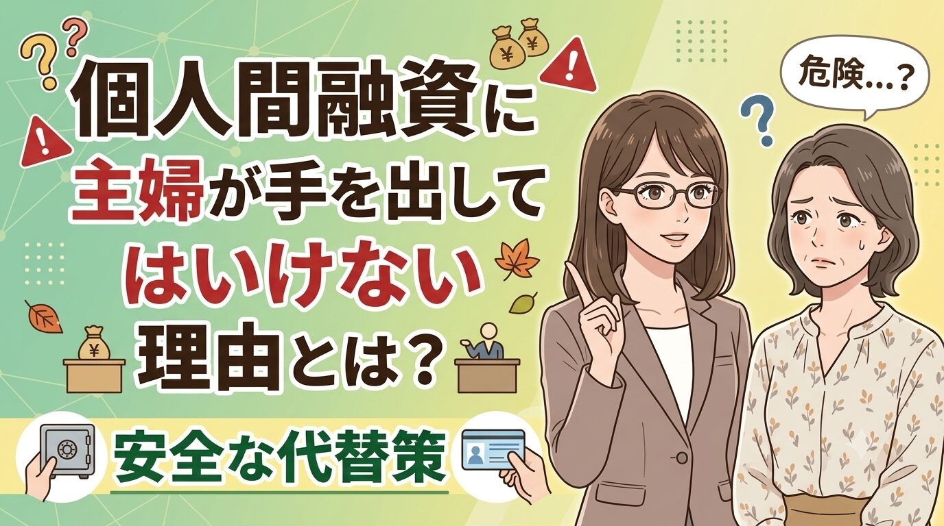 個人間融資に主婦が手を出してはいけない理由とは？安全な代替策