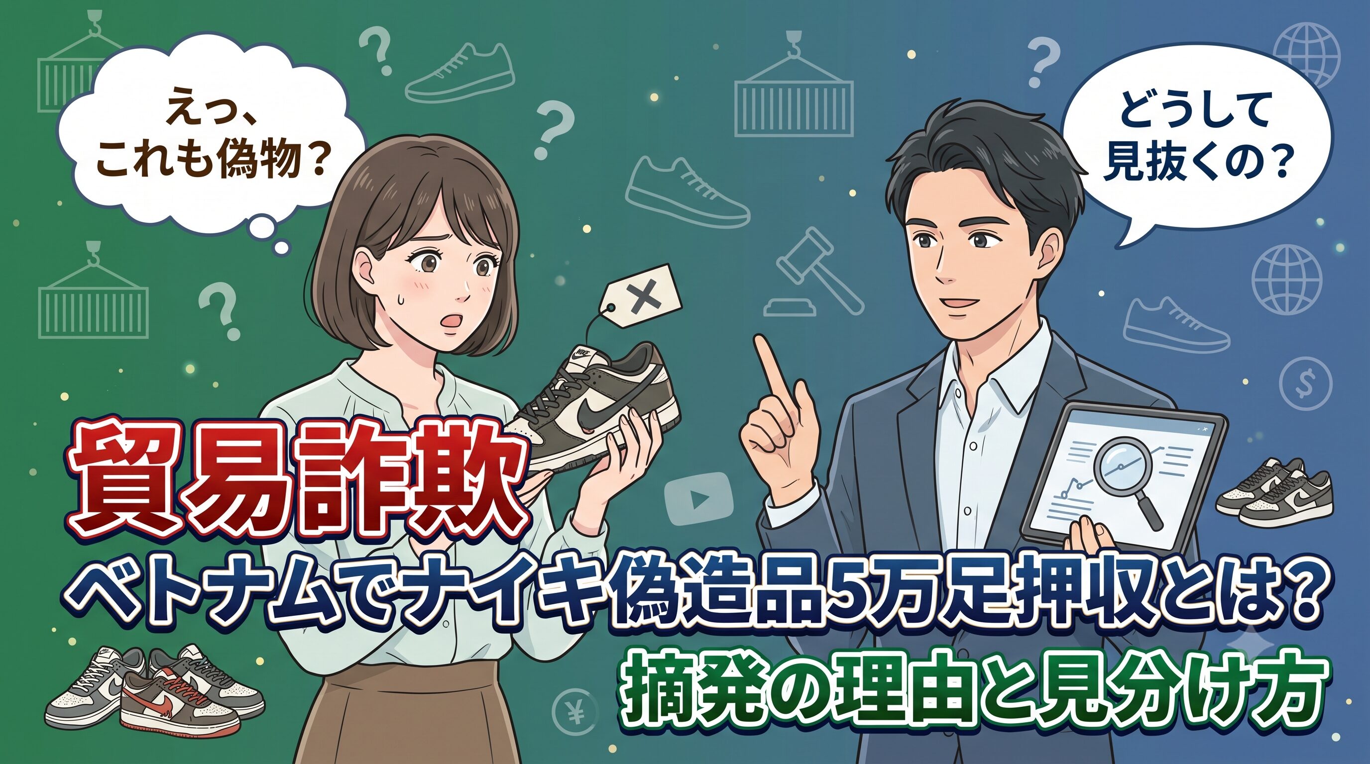 貿易詐欺ベトナムでナイキ偽造品5万足押収とは？摘発の理由と見分け方