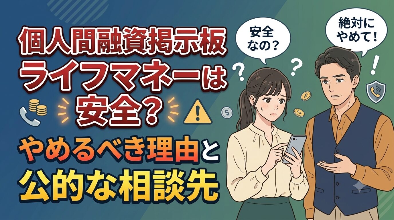 個人間融資掲示板ライフマネーは安全？やめるべき理由と公的な相談先