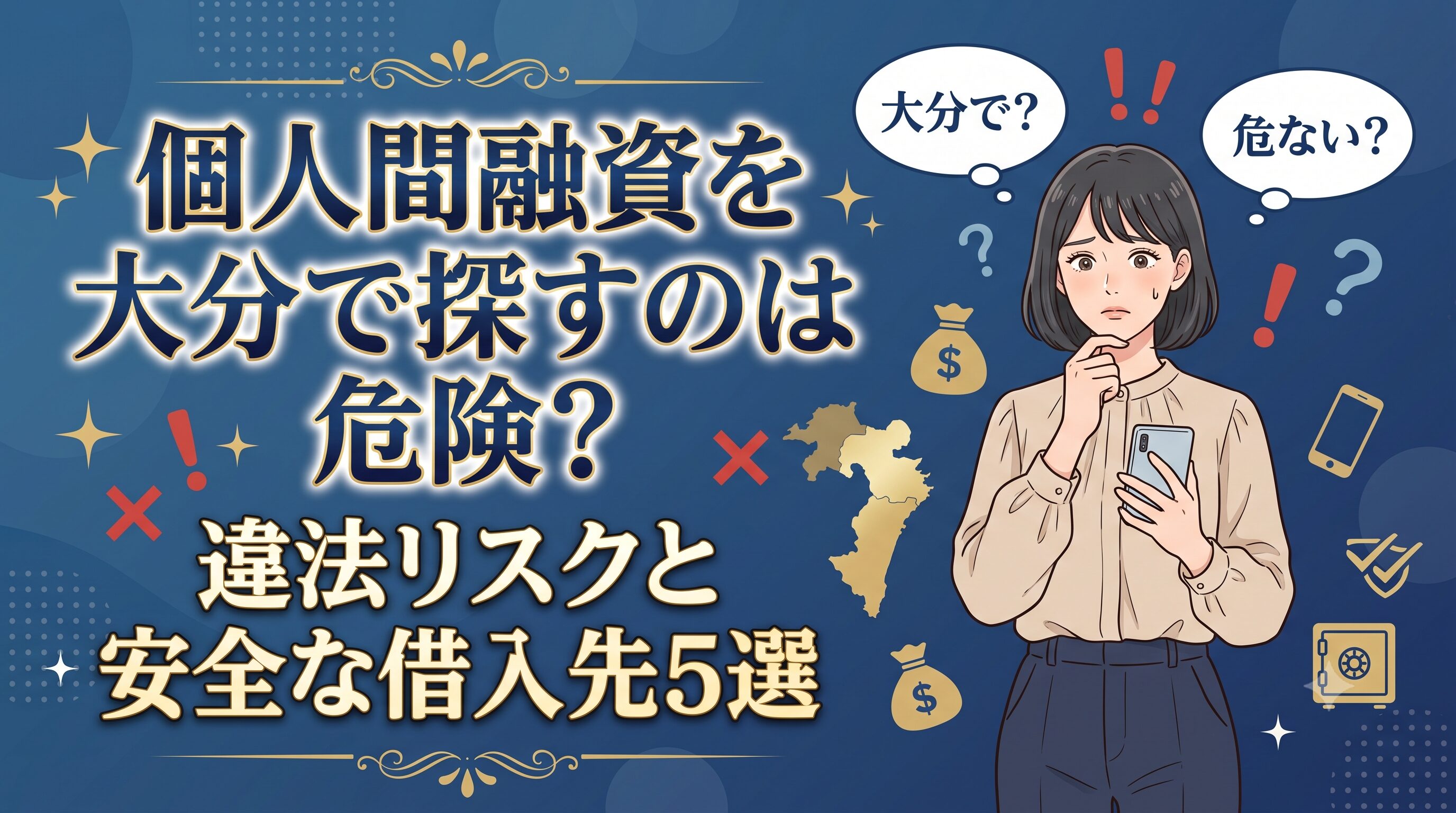 個人間融資を大分で探すのは危険？違法リスクと安全な借入先5選