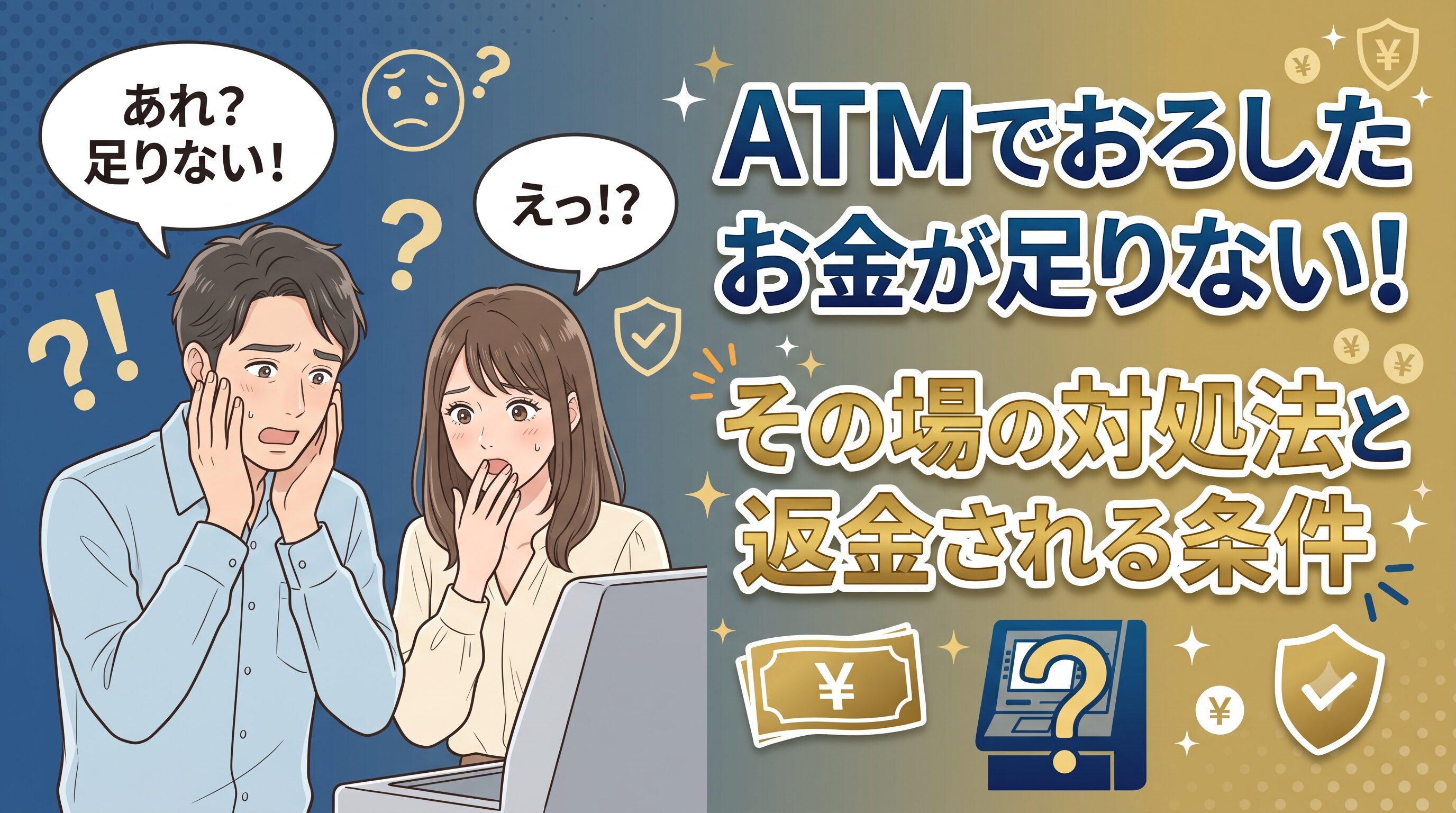 ATMでおろしたお金が足りない！その場の対処法と返金される条件