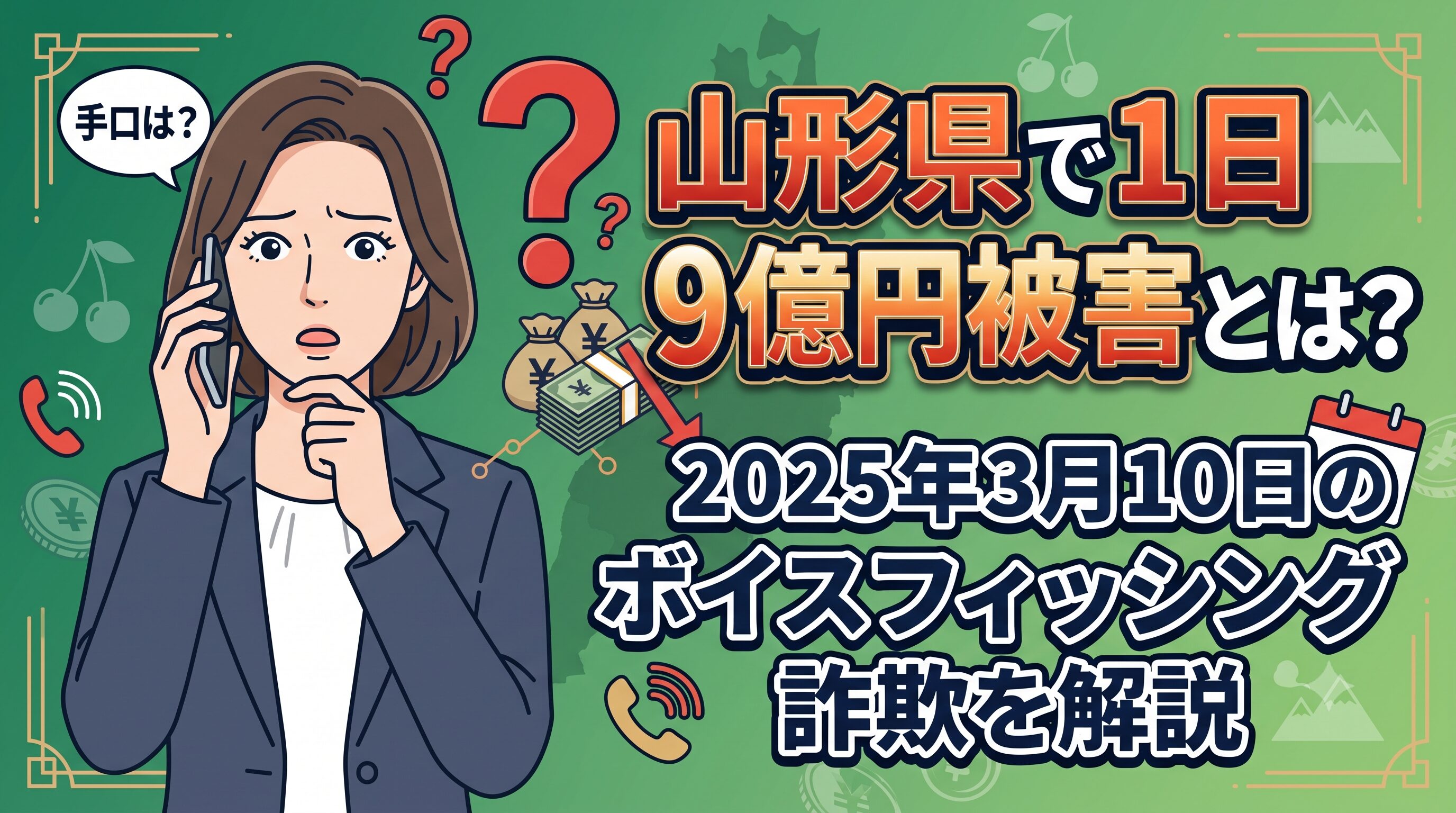 山形県で1日9億円被害とは？2025年3月10日のボイスフィッシング詐欺を解説