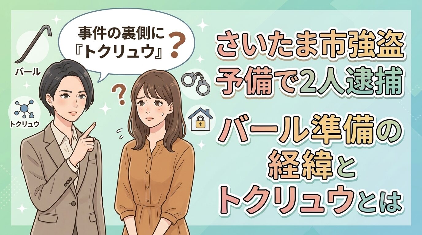 さいたま市強盗予備で2人逮捕｜バール準備の経緯とトクリュウとは