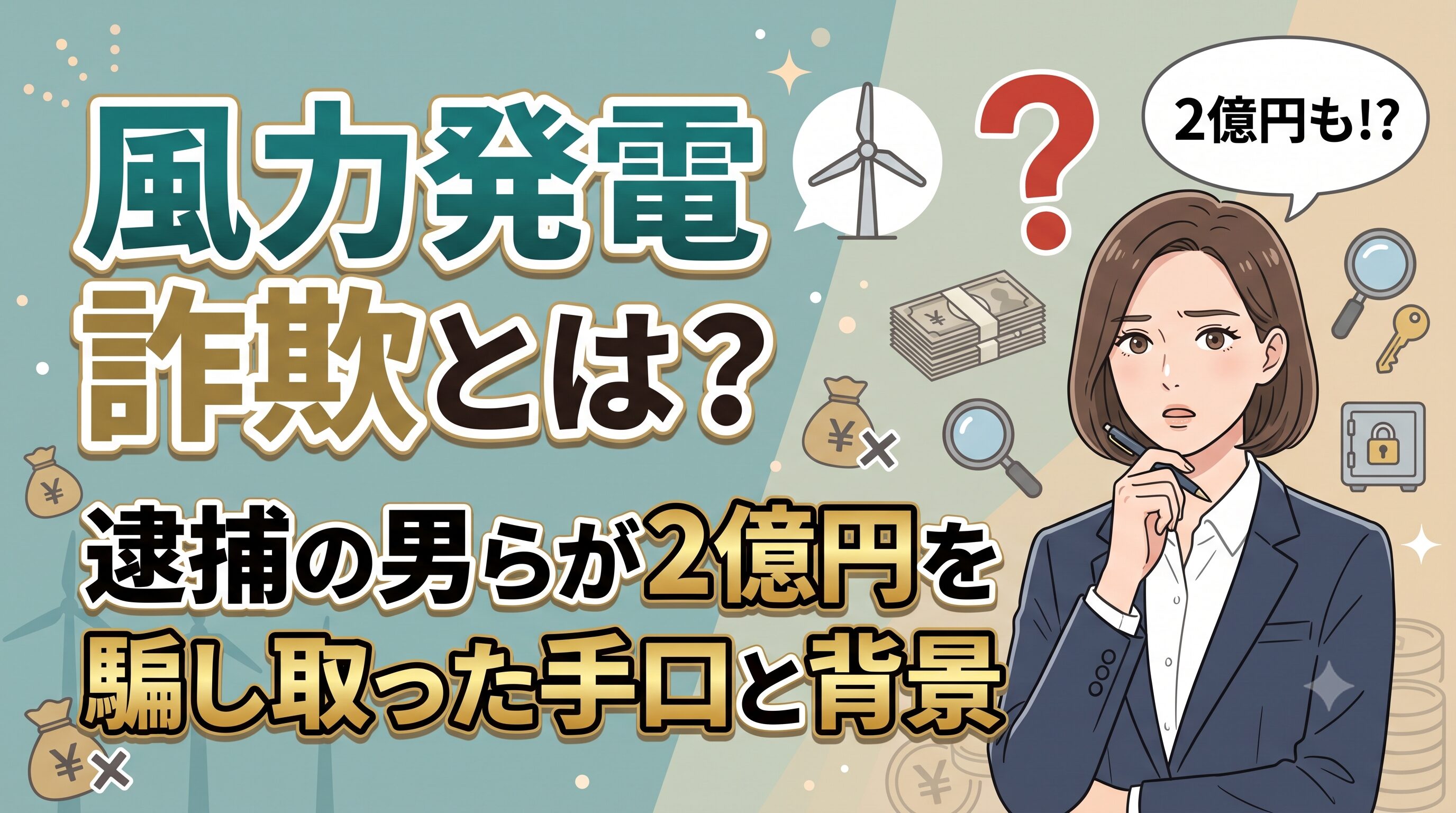 風力発電詐欺とは？逮捕の男らが2億円を騙し取った手口と背景