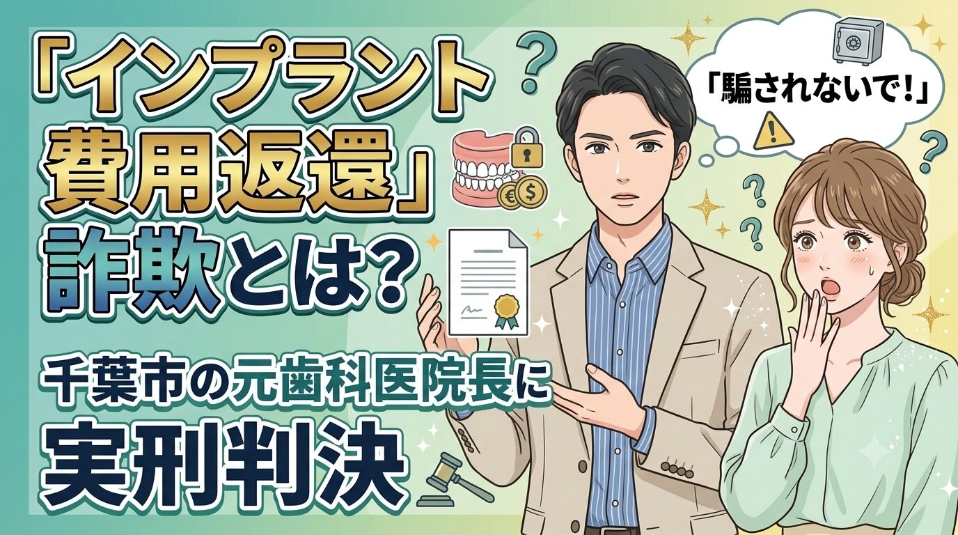 「インプラント費用返還」詐欺とは？千葉市の元歯科医院長に実刑判決