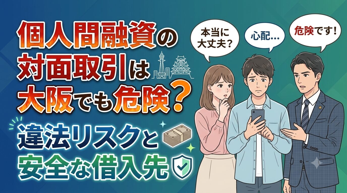 個人間融資の対面取引は大阪でも危険？違法リスクと安全な借入先