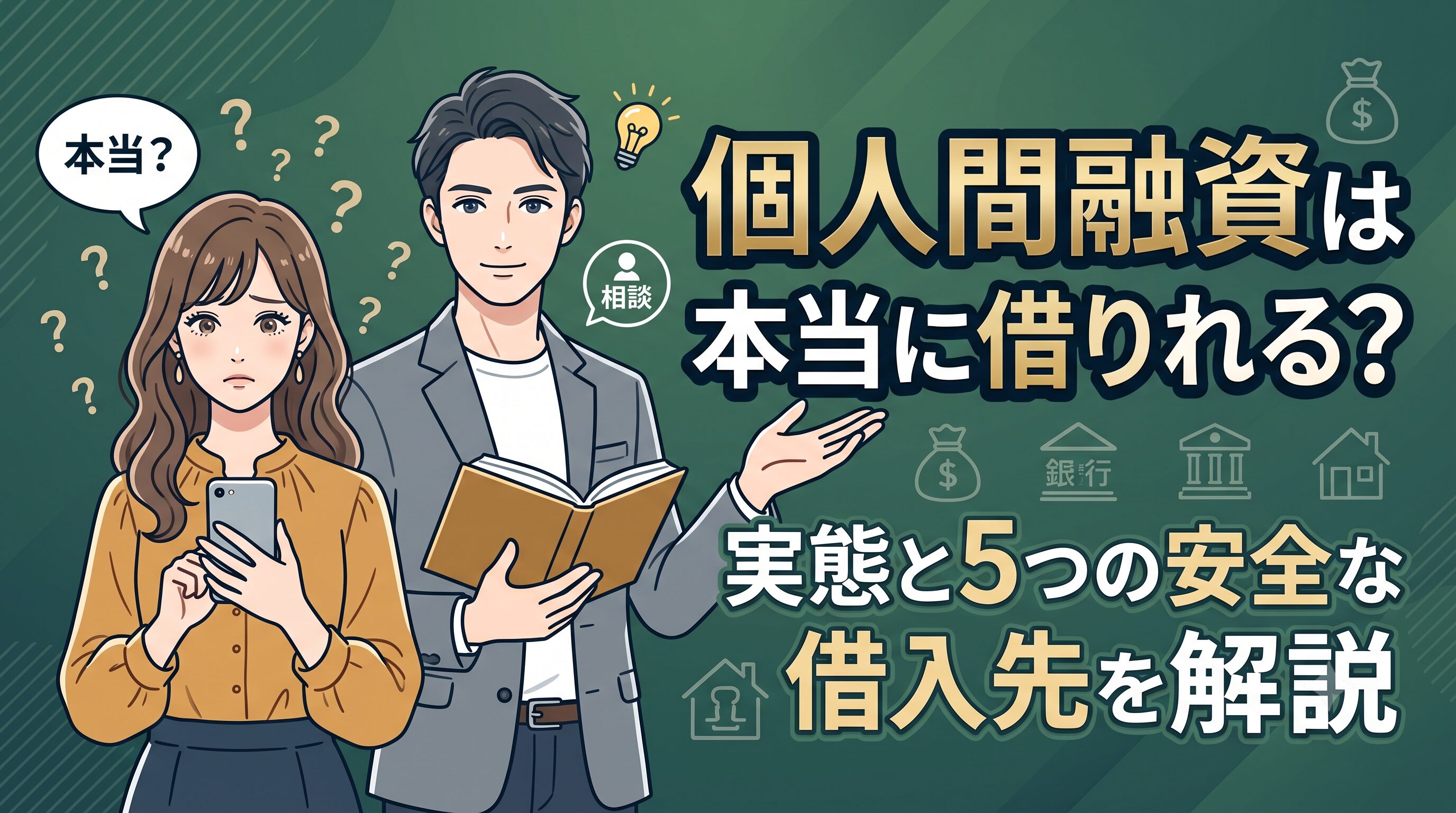 個人間融資は本当に借りれる？実態と5つの安全な借入先を解説