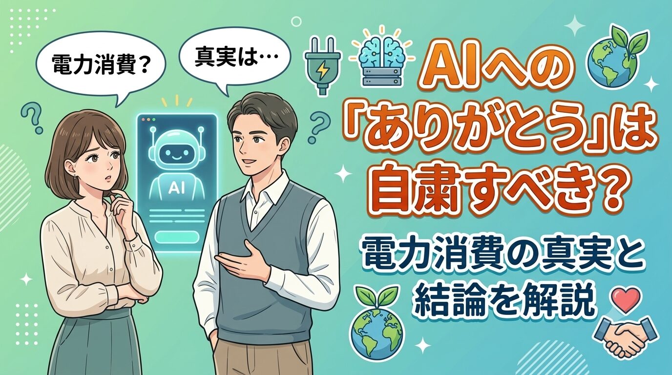 AIへの「ありがとう」は自粛すべき？電力消費の真実と結論を解説