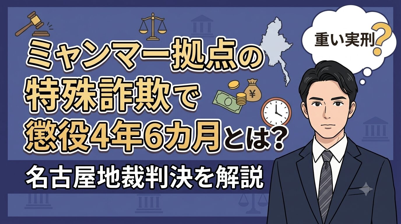ミャンマー拠点の特殊詐欺で懲役4年6カ月とは？名古屋地裁判決を解説