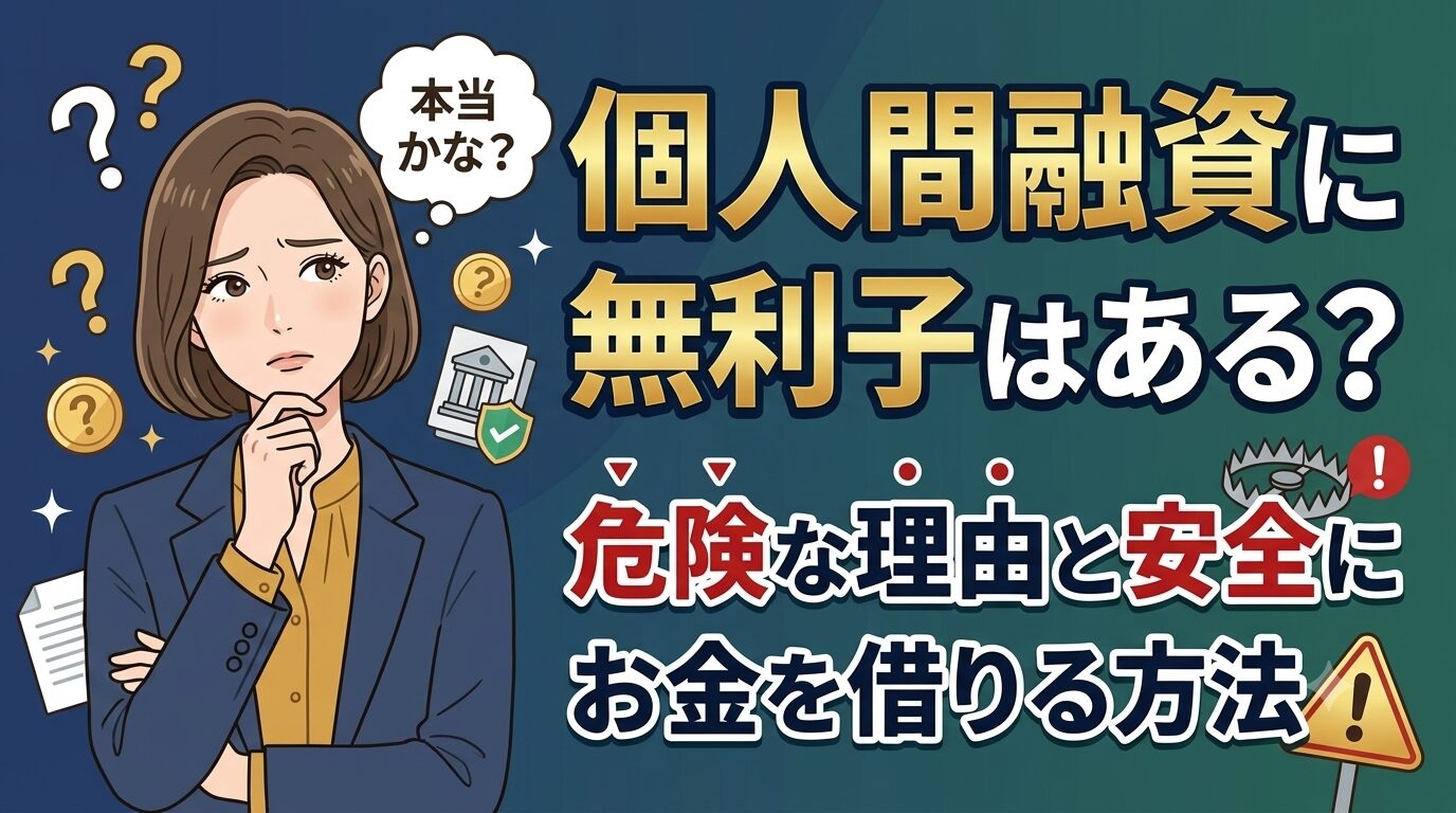 個人間融資に無利子はある？危険な理由と安全にお金を借りる方法