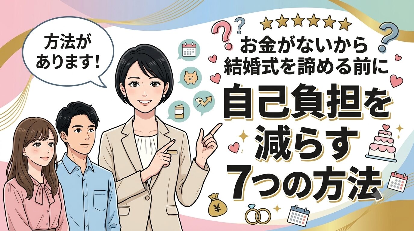 お金がないから結婚式を諦める前に｜自己負担を減らす7つの方法