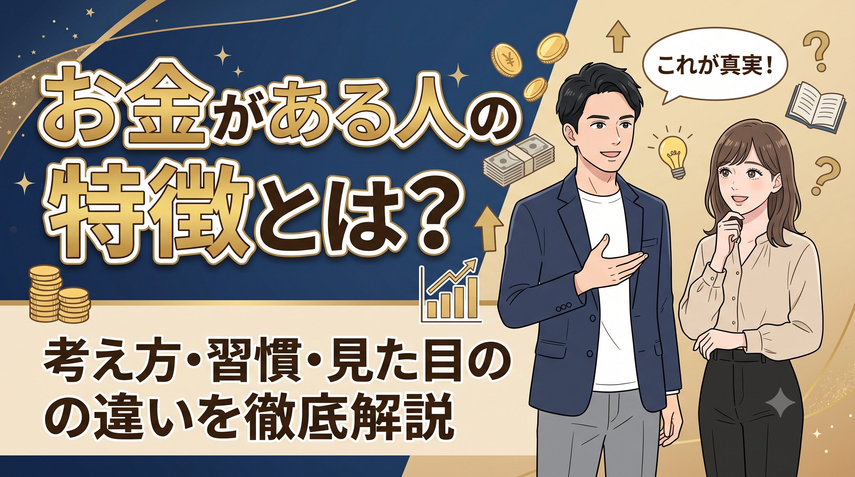 お金がある人の特徴とは？考え方・習慣・見た目の違いを徹底解説