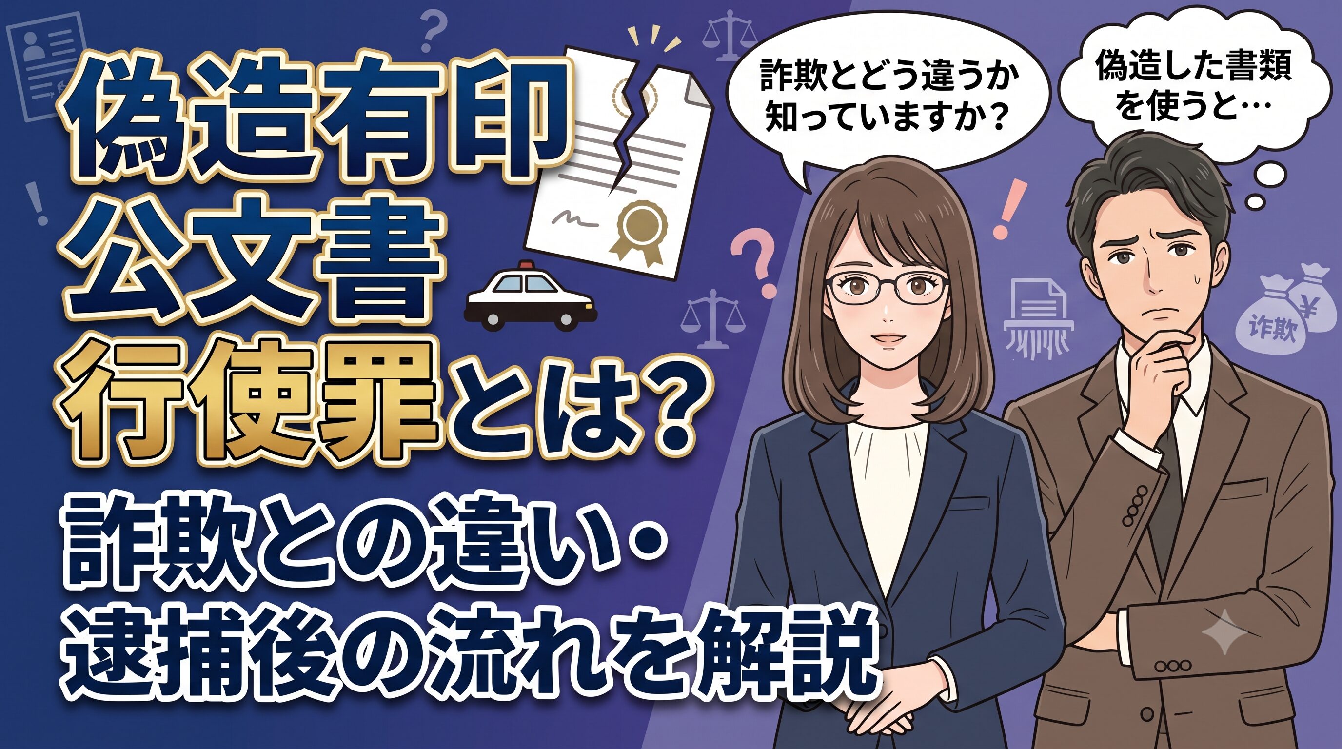 偽造有印公文書行使罪とは？詐欺との違い・逮捕後の流れを解説