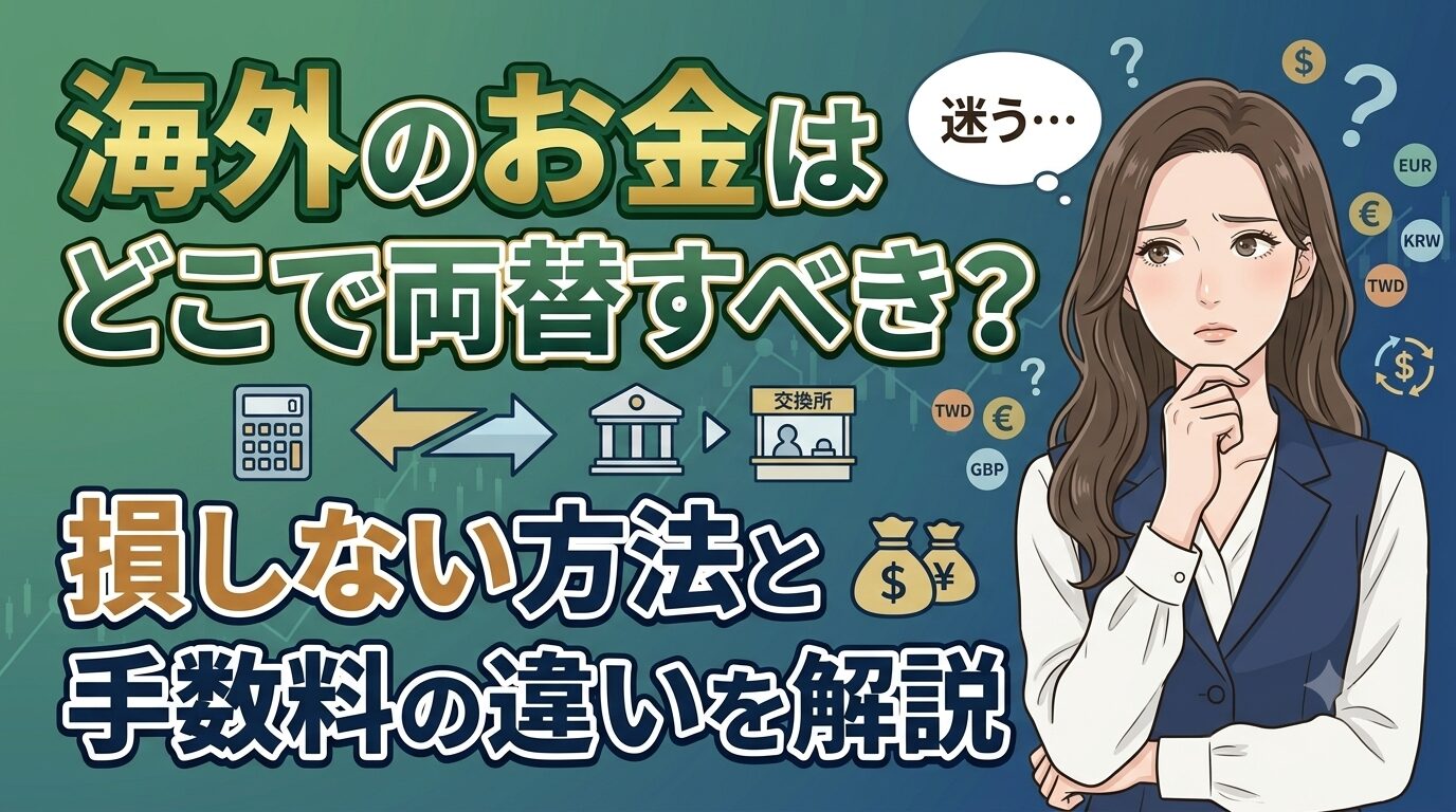 海外のお金はどこで両替すべき？損しない方法と手数料の違いを解説