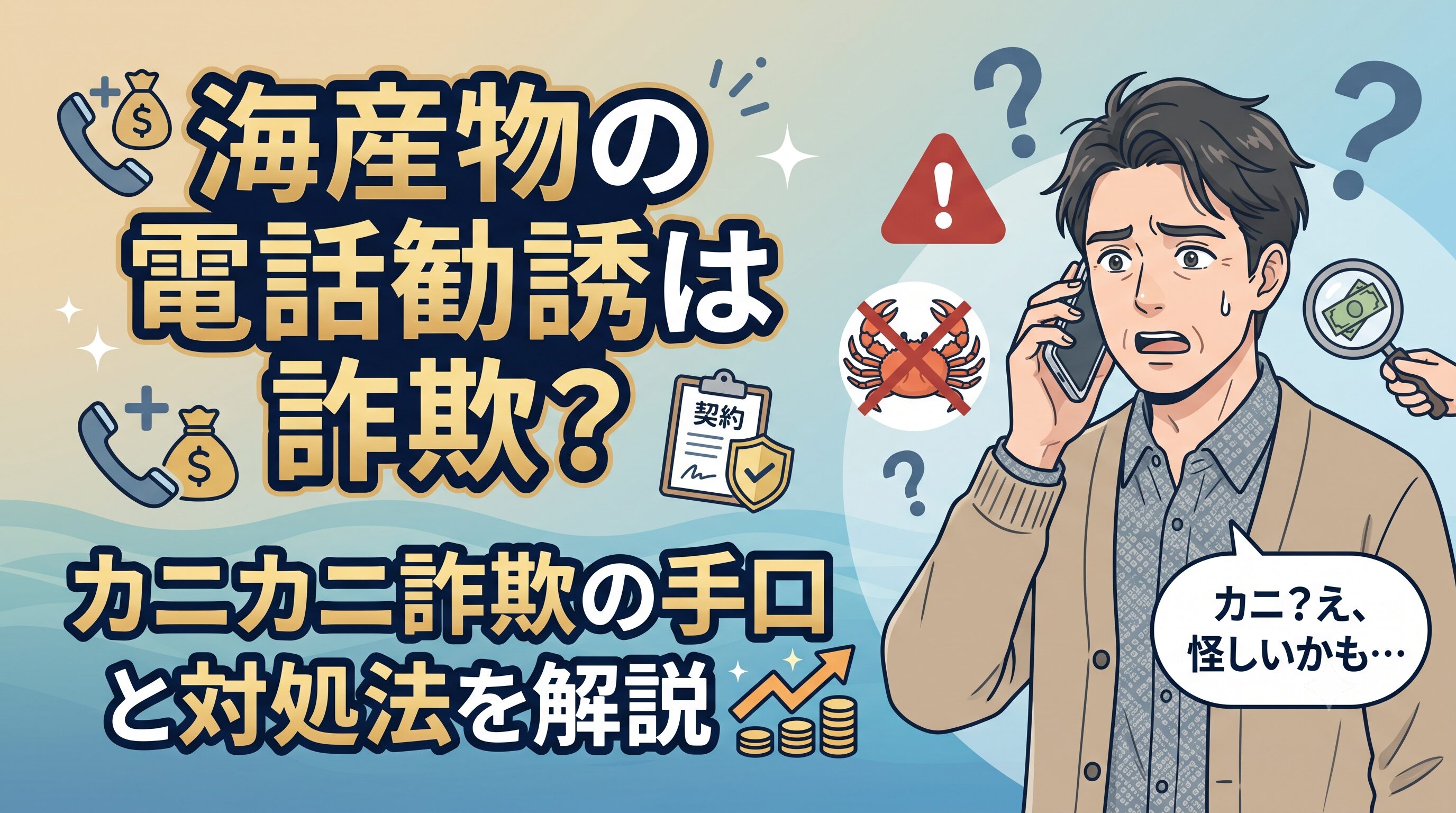 海産物の電話勧誘は詐欺？カニカニ詐欺の手口と対処法を解説