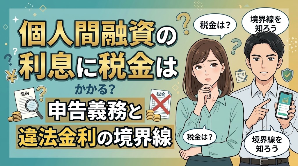 個人間融資の利息に税金はかかる？申告義務と違法金利の境界線