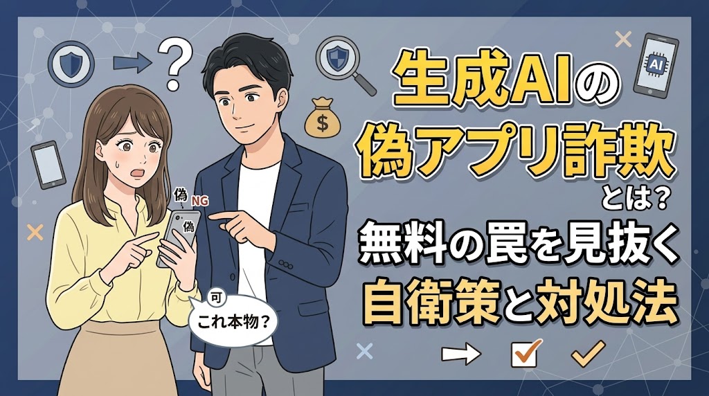生成AIの偽アプリ詐欺とは？無料の罠を見抜く自衛策と対処法