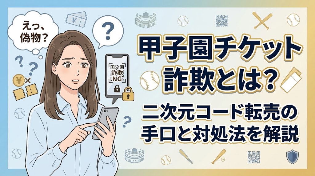 甲子園チケット詐欺とは？二次元コード転売の手口と対処法を解説