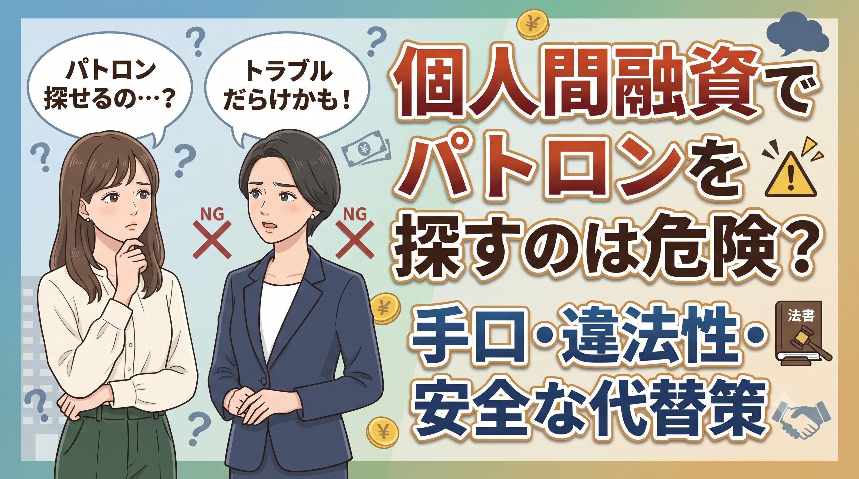 個人間融資でパトロンを探すのは危険？手口・違法性・安全な代替策
